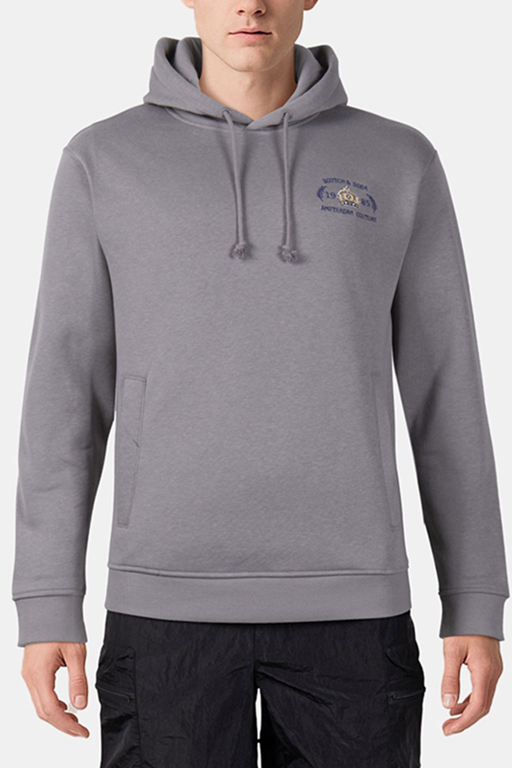 RELAXED FIT GRAPHIC FLEECE HOODIE ASPHALT 1