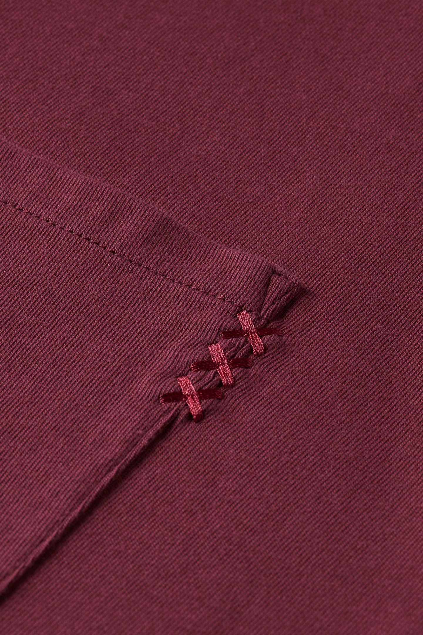 3 CROSSES LOOSE FIT CHEST POCKET T-SHIRT WINE 7