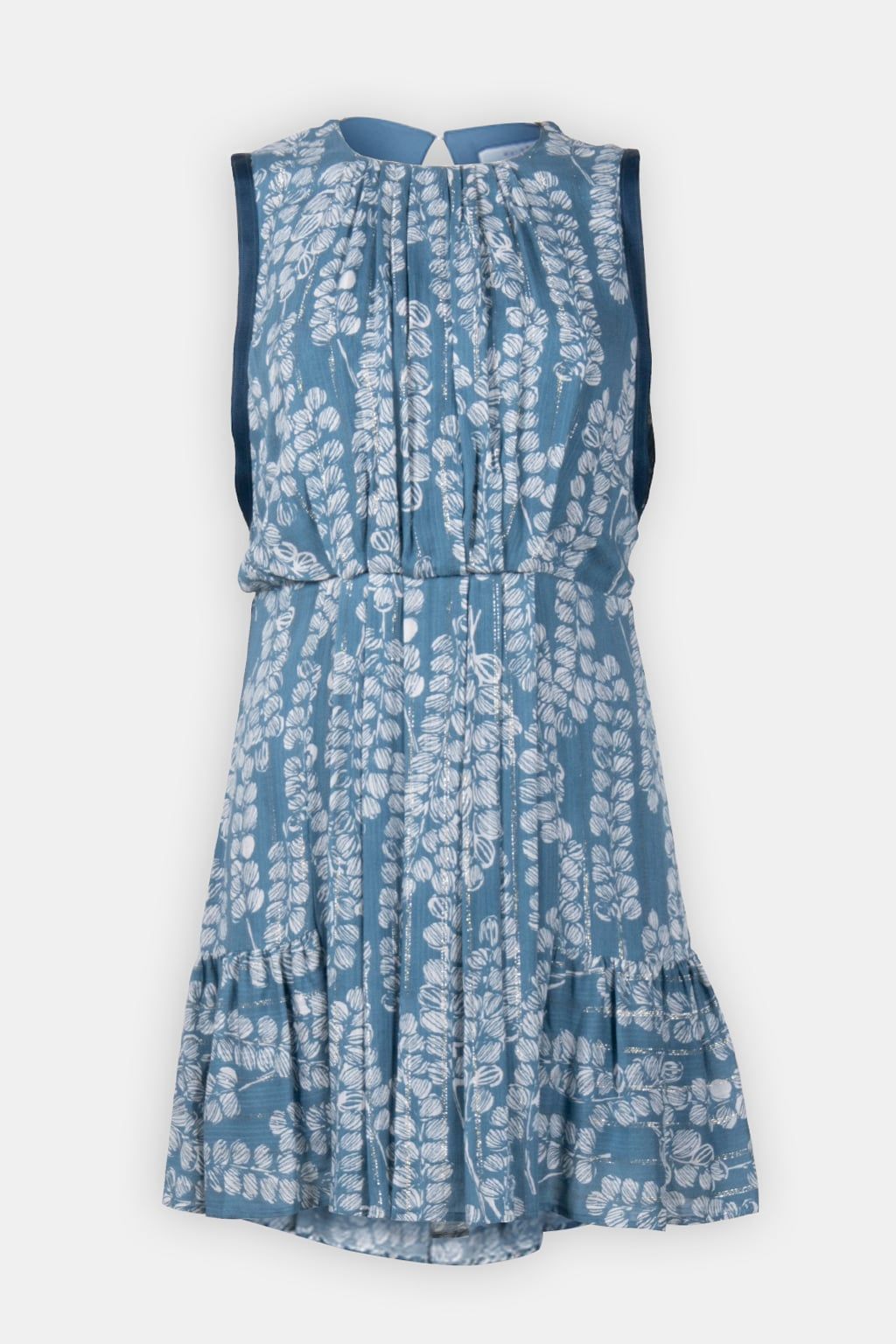 PRINTED FLIPPY MINI DRESS BLUE/WHITE 4