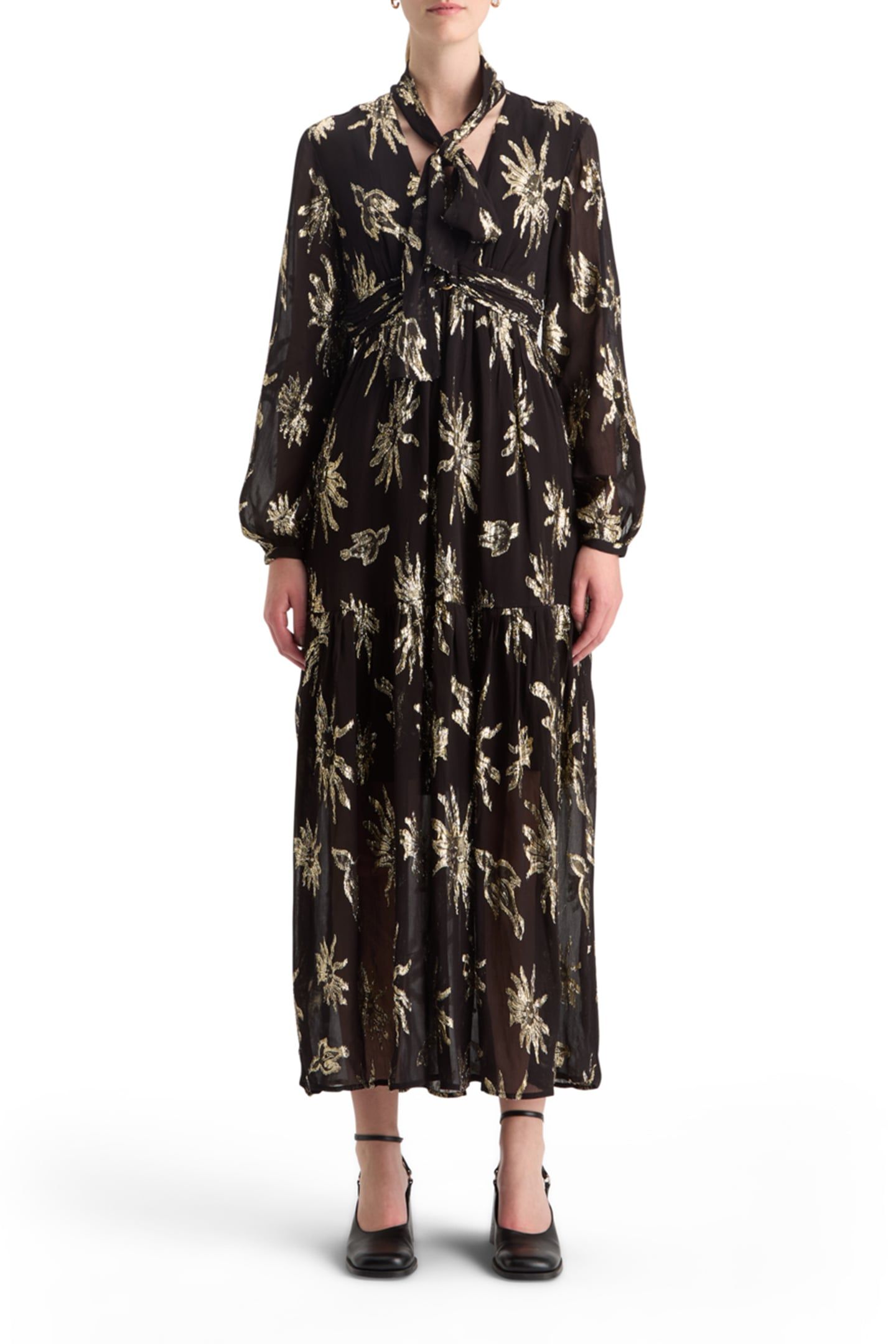 LUREX FIL COUPE MAXI DRESS MYSTIC SKY LUREX 1