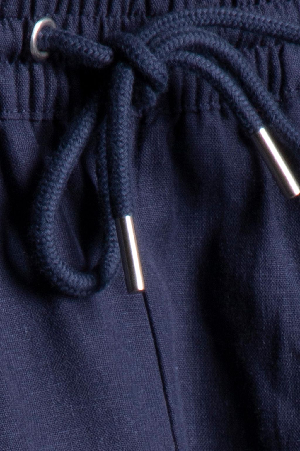 LINEN DRAWSTRING SHORTS — NAVY 3