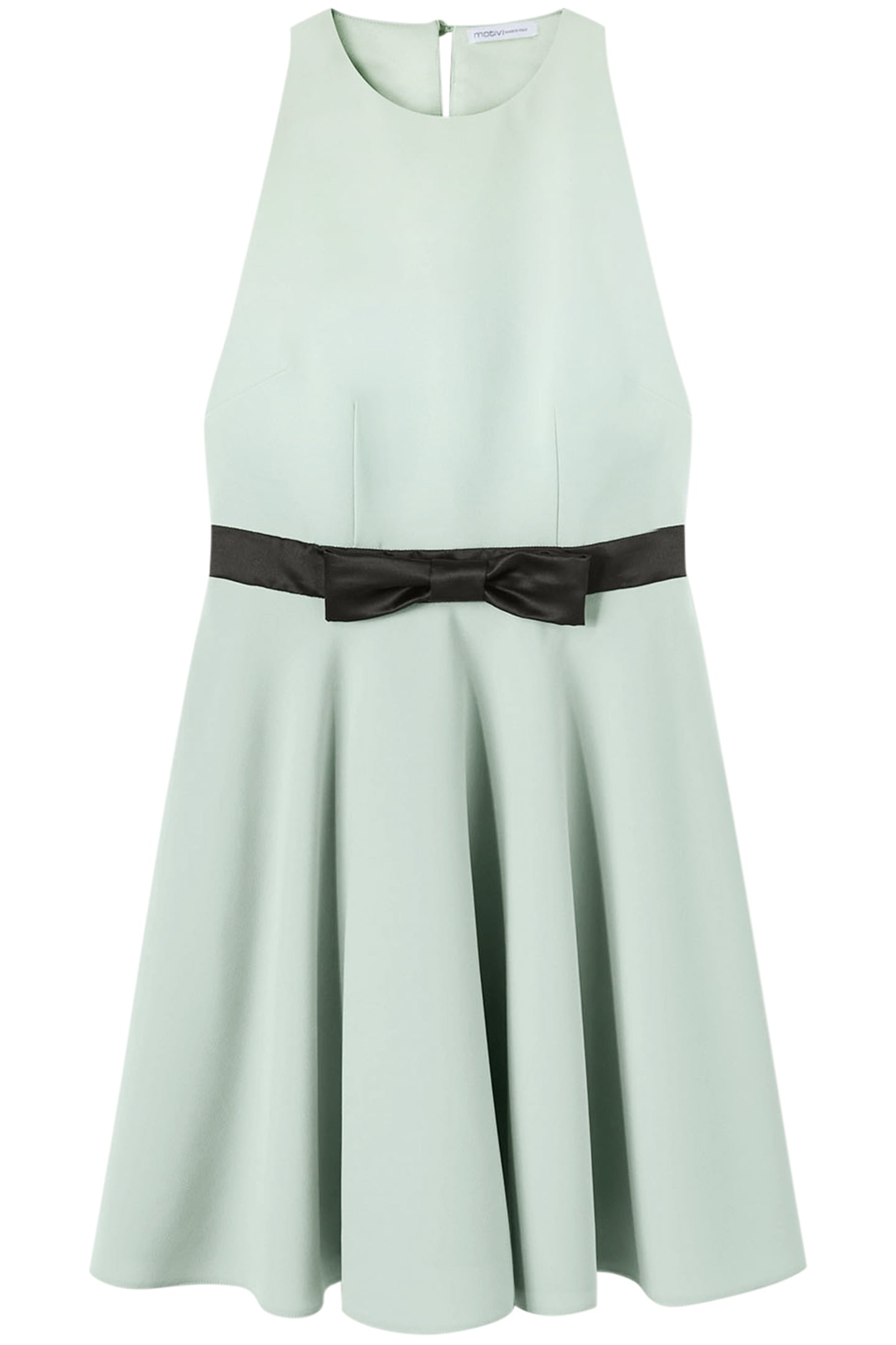 MINI DRESS WITH A BOW AT THE WAIST GREEN 4