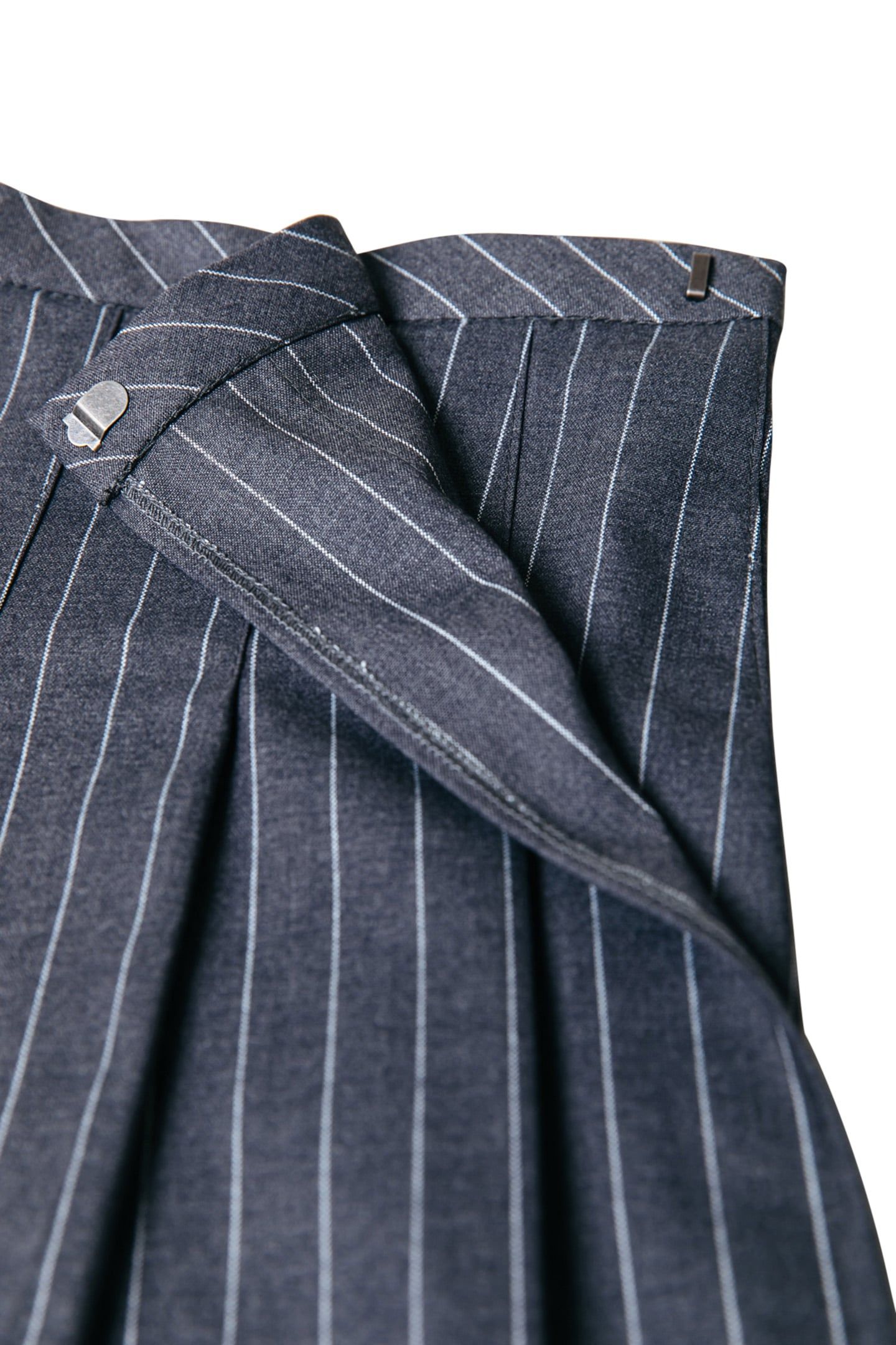 SHALINE PINSTRIPE PLEATED SKIRT DARK ANTHRACITE 6