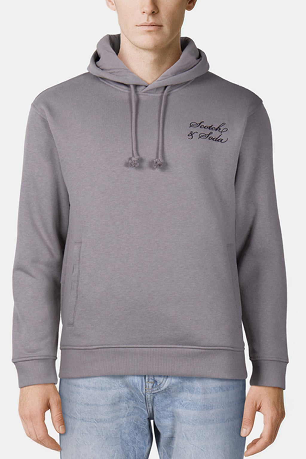 RELAXED FIT FLEECE GRAPHIC HOODIE ASPHALT 1