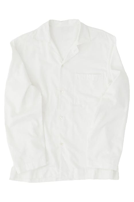 UNISEX FLANNEL, PYJAMAS SHIRT CREAM WHITE 2