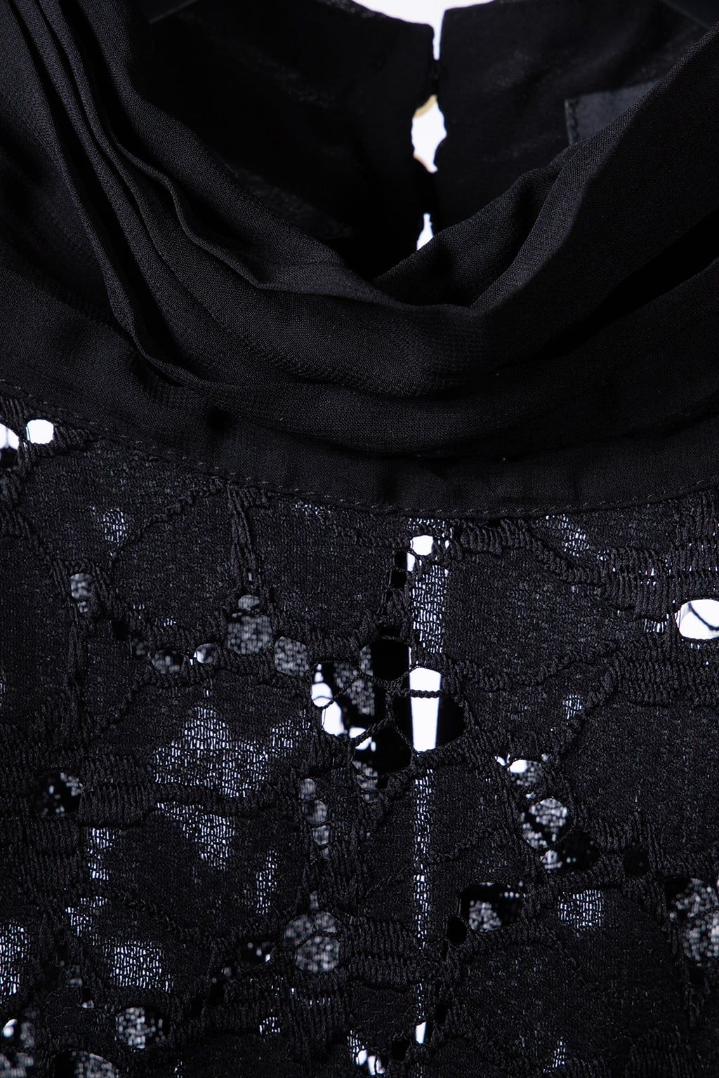MARCIANO BY GUESS TOP - LACE + CHIFFON BLACK 4
