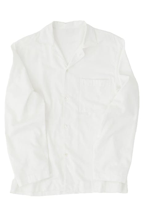 UNISEX FLANNEL, PYJAMAS SHIRT CREAM WHITE 3