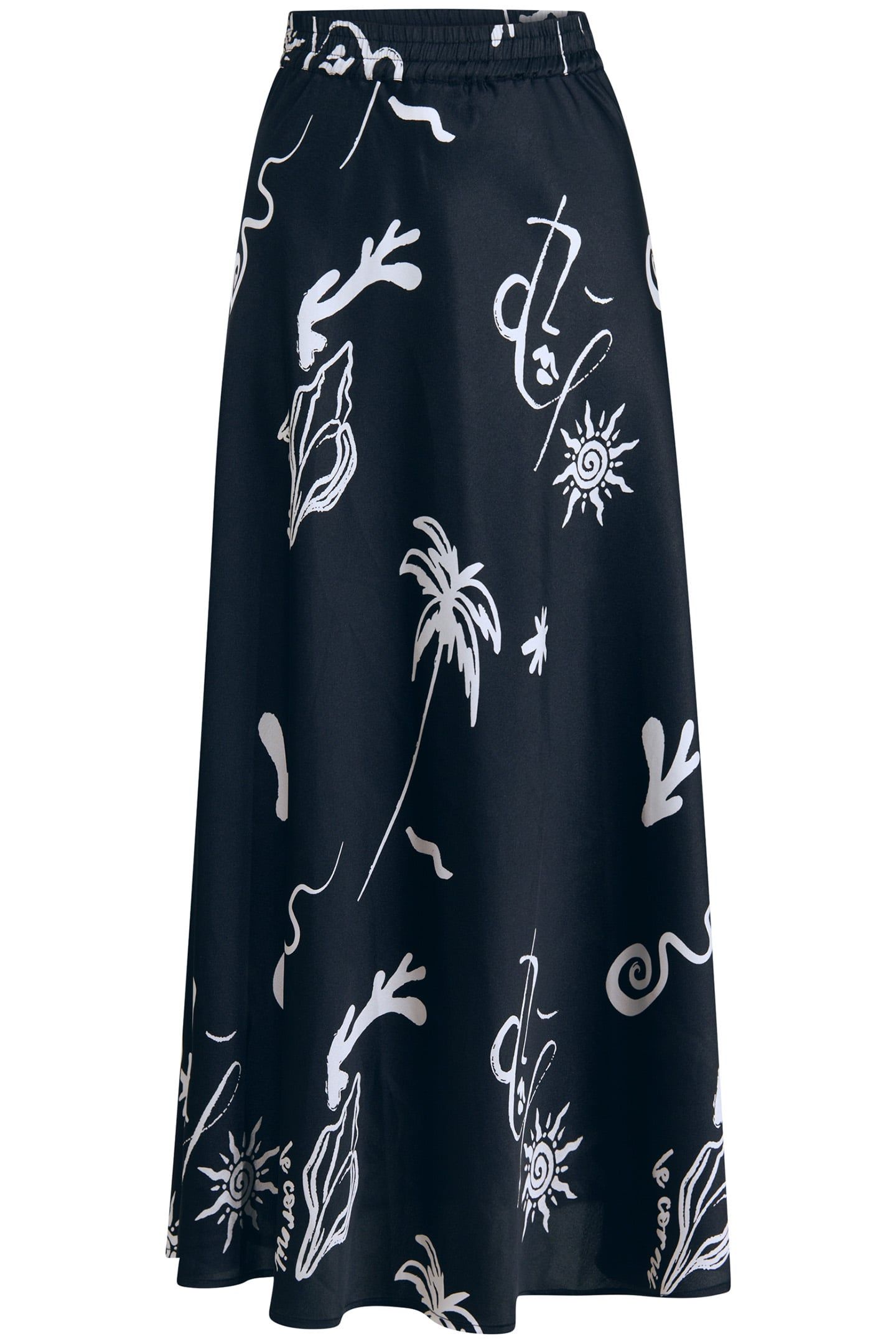 LA-SBSATIN SKIRT BLACK/WHITE 3