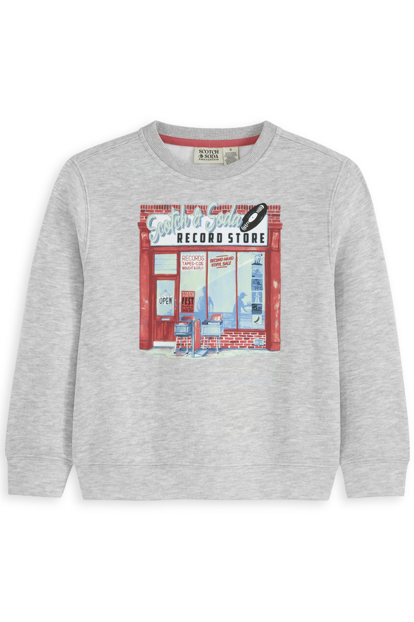 2PC BIG BOYS FLEECE CREWNECK & SHORT SET LIGHT GREY 3