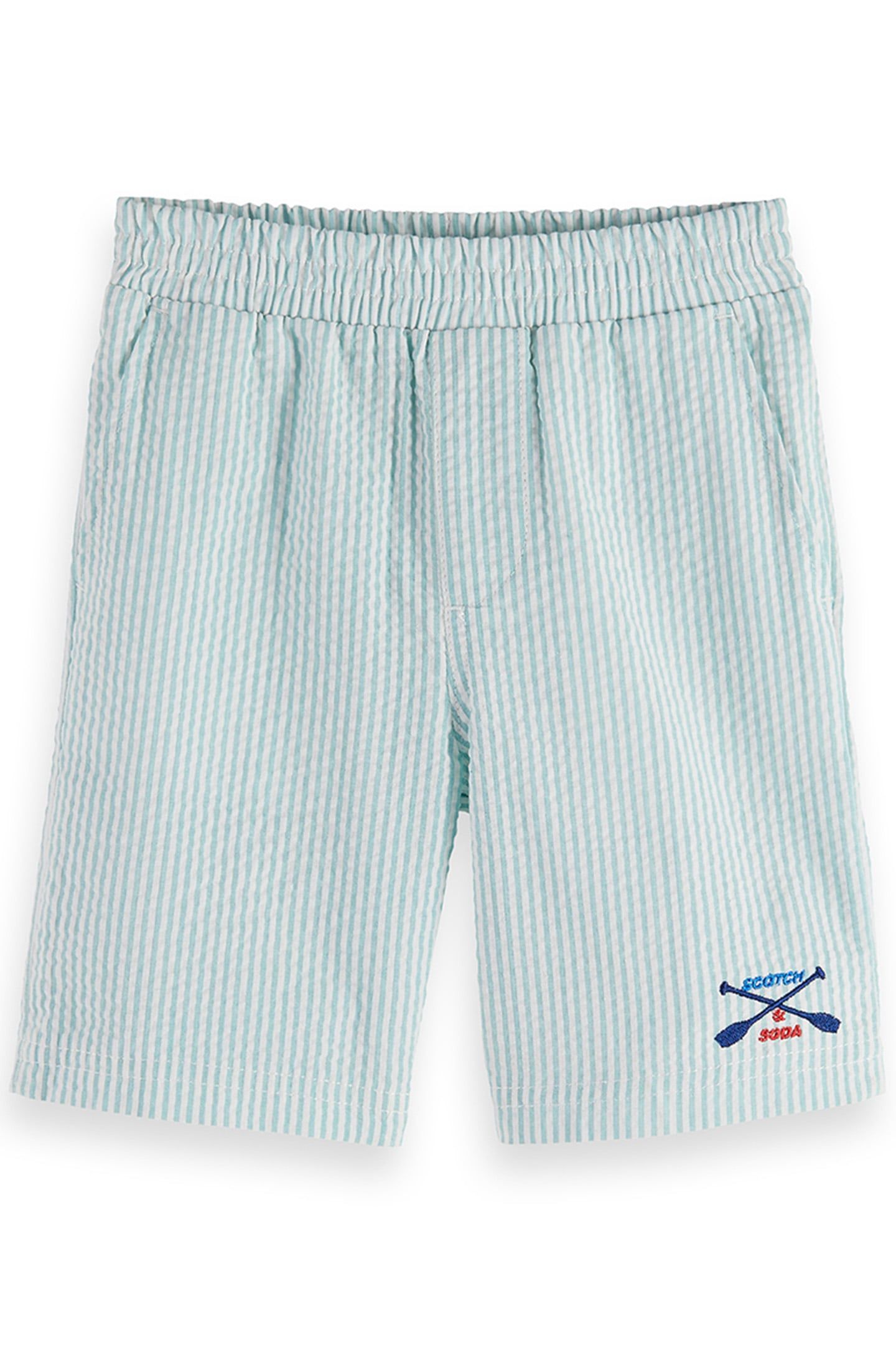 2PC BOYS SS YARN DYE SEERSUCKER SHIRT & SHORT SET BLEACHED A 3