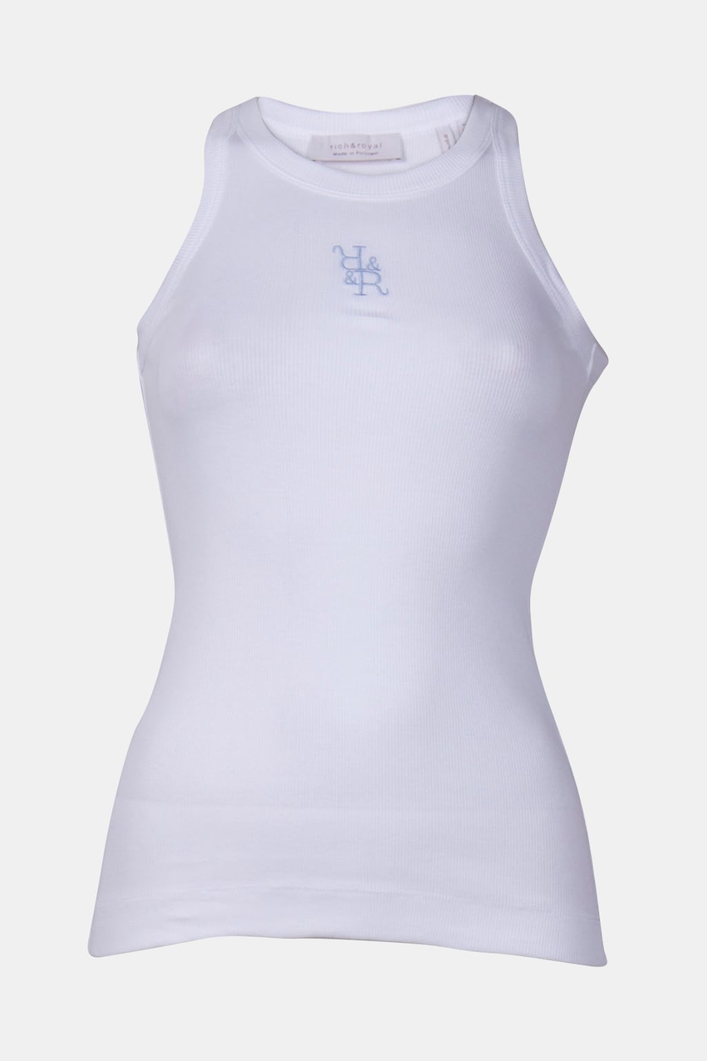 ORGANIC RIB TOP BRANDED COTTON BLUE 3