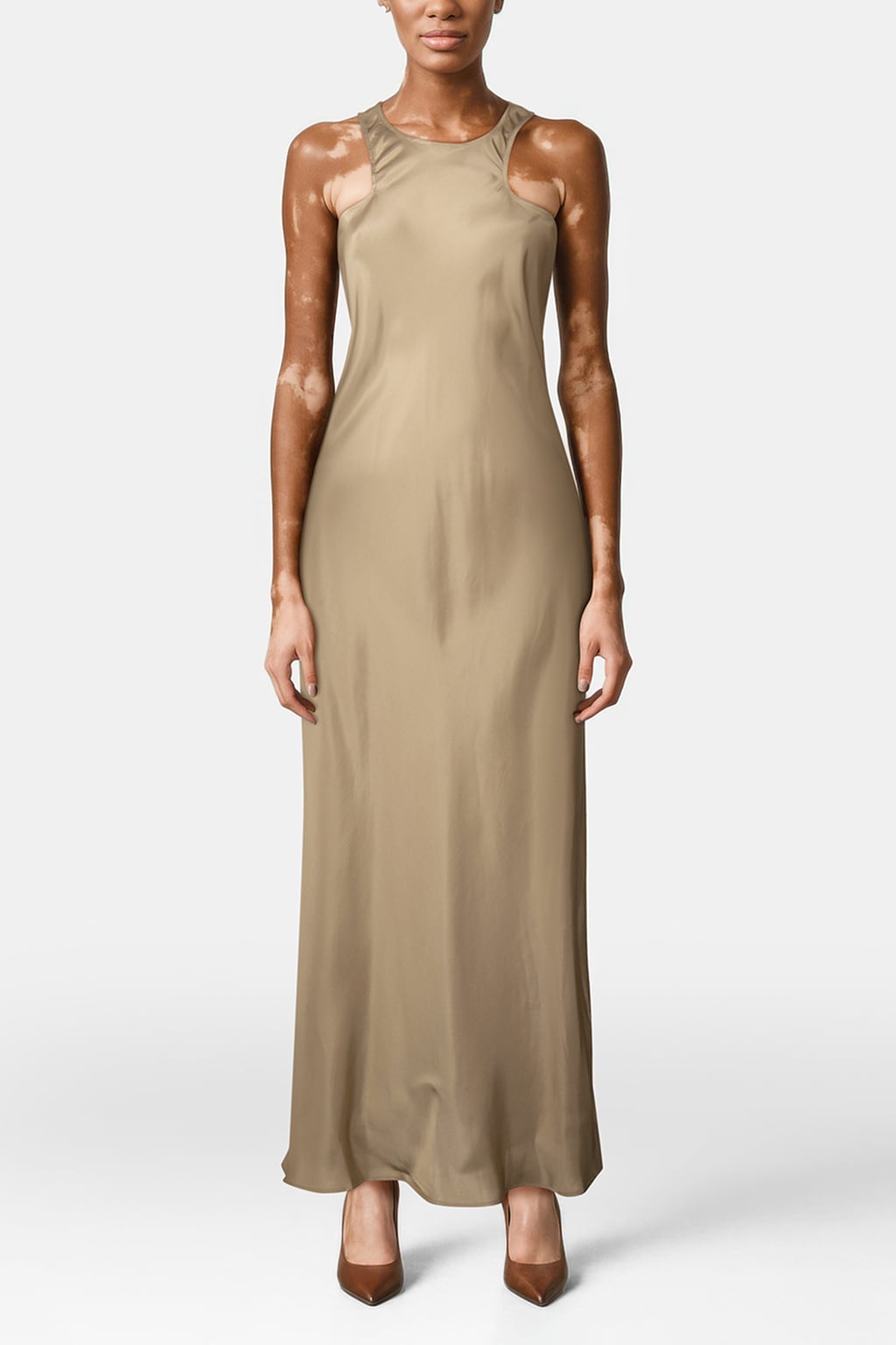 BETINA DRESS PALE OLIVE GREEN 1
