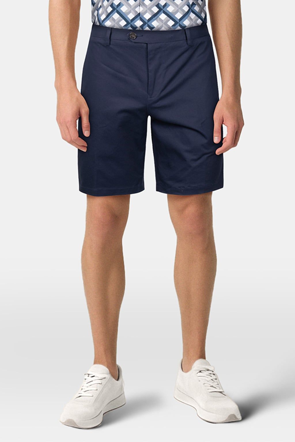 HAMPTON STRETCH COTTON CHINO SHORTS — NAVY 1