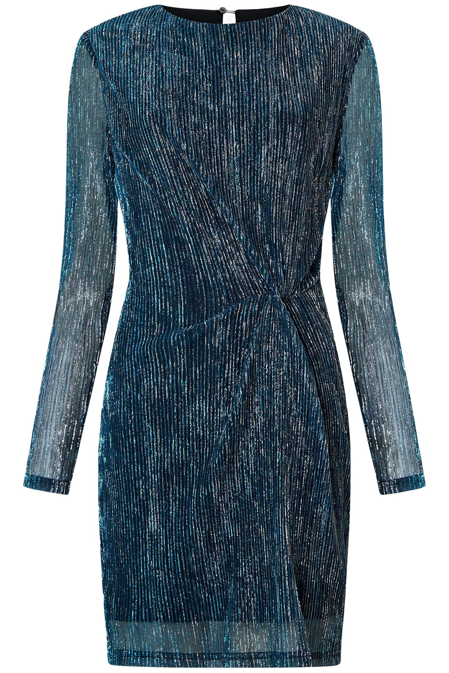 TAMY LUREX LS FITTED MINI DRES SILVER 4