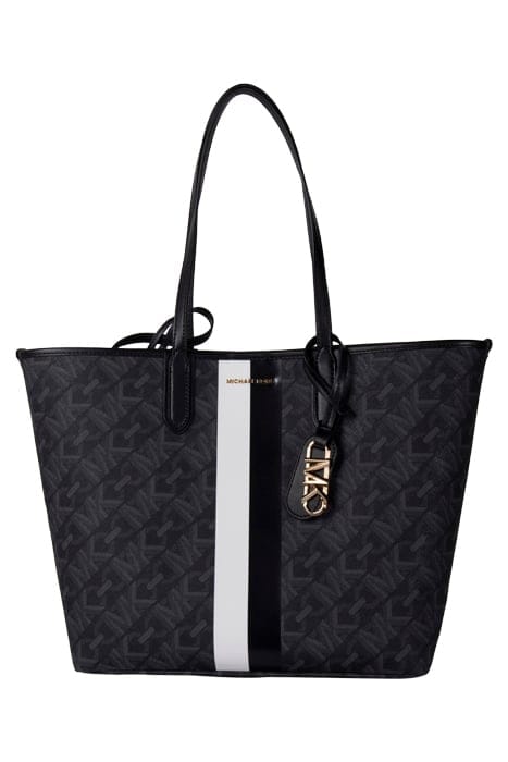 LARGE TOTE BAG IN SIGNATURE LOGO PRINT IN BLACK AND WHITE 1