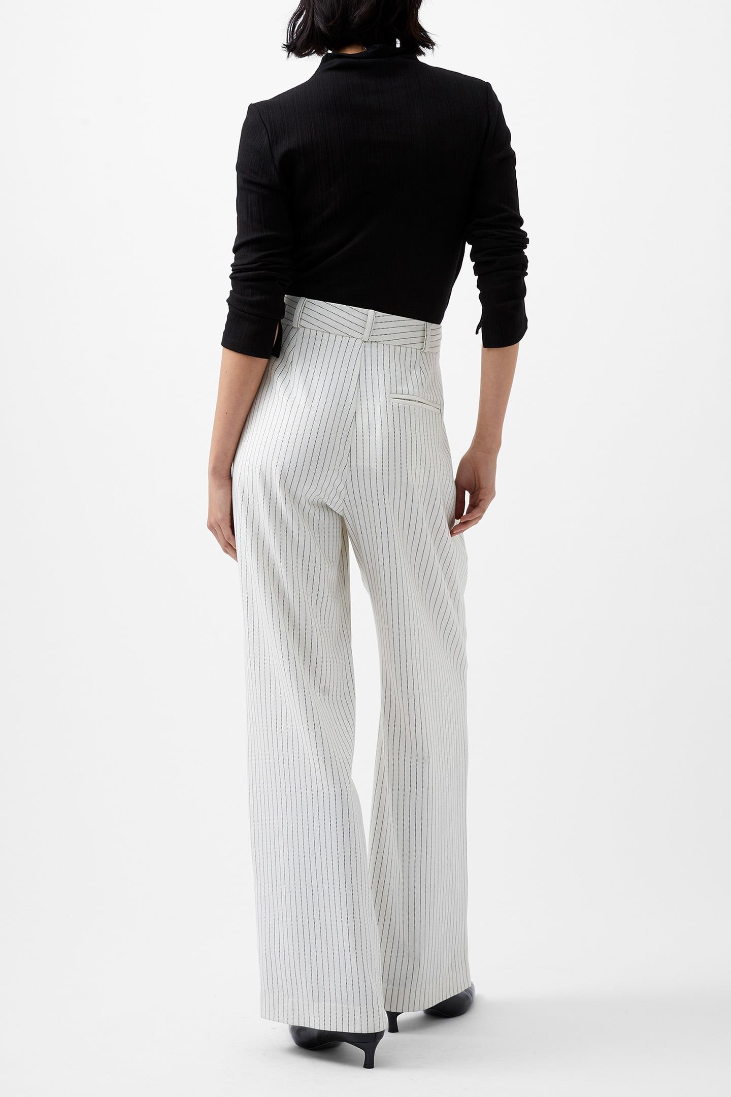 PINSTRIPE TROUSER WHITE/BLACK 2