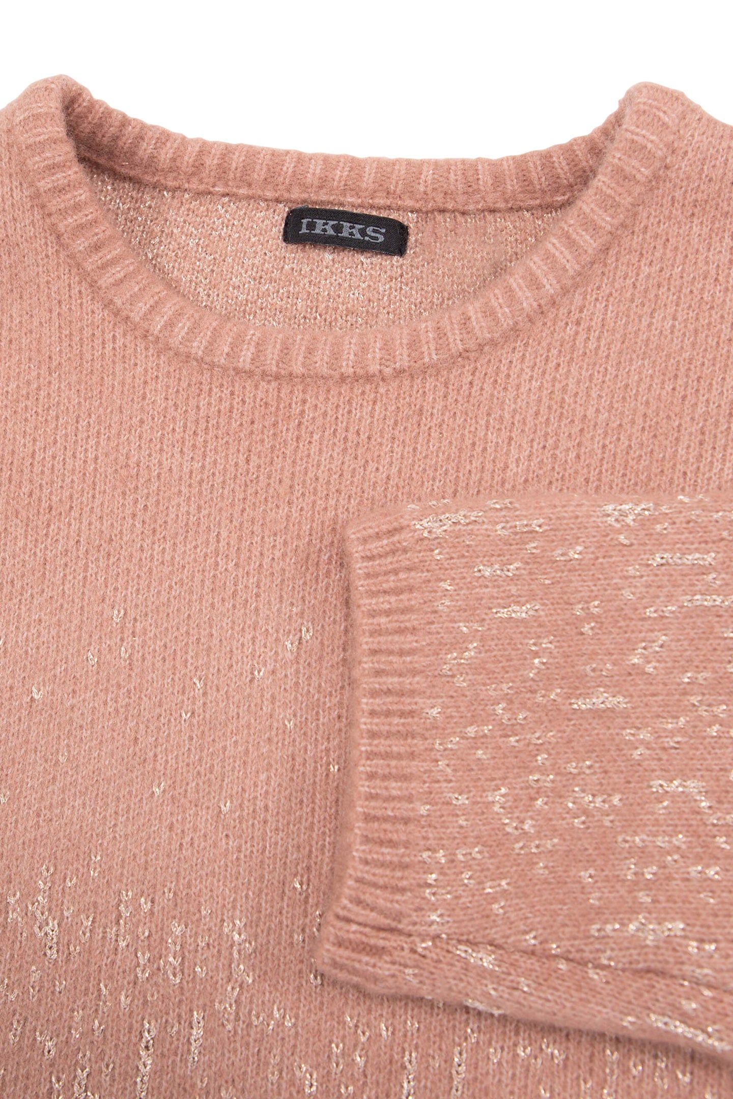 GIRL'S PINK JACQUARD LUREX SWEATER DRESS 6