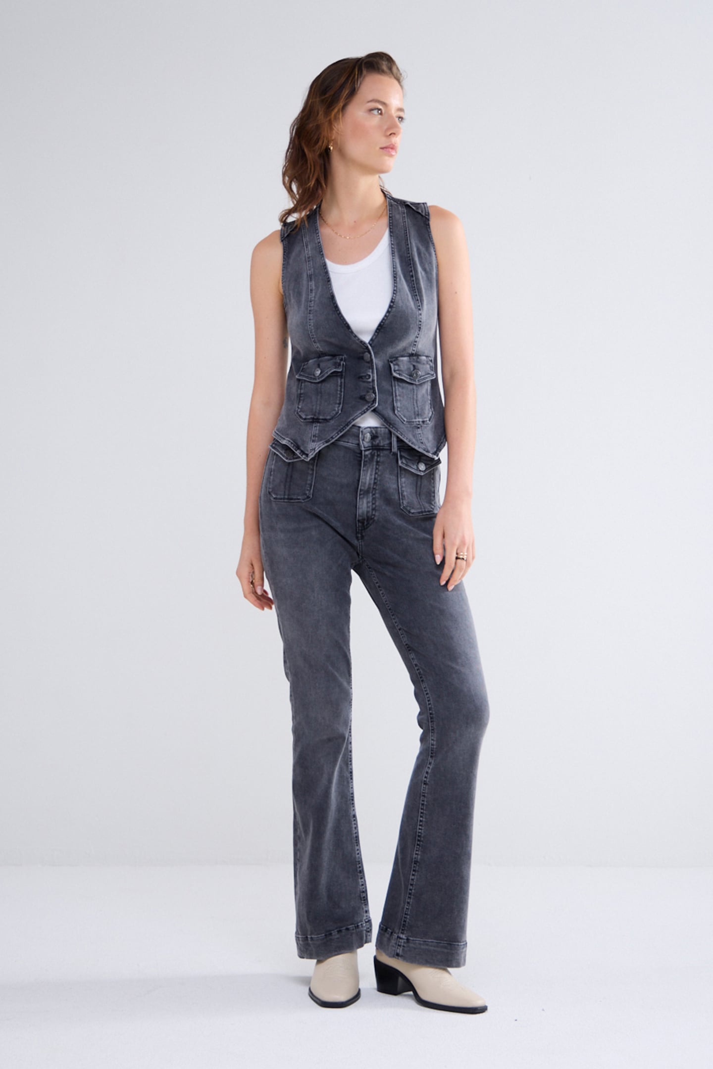 DENIM GILET COTTON BLACK DENIM BLACKS 5