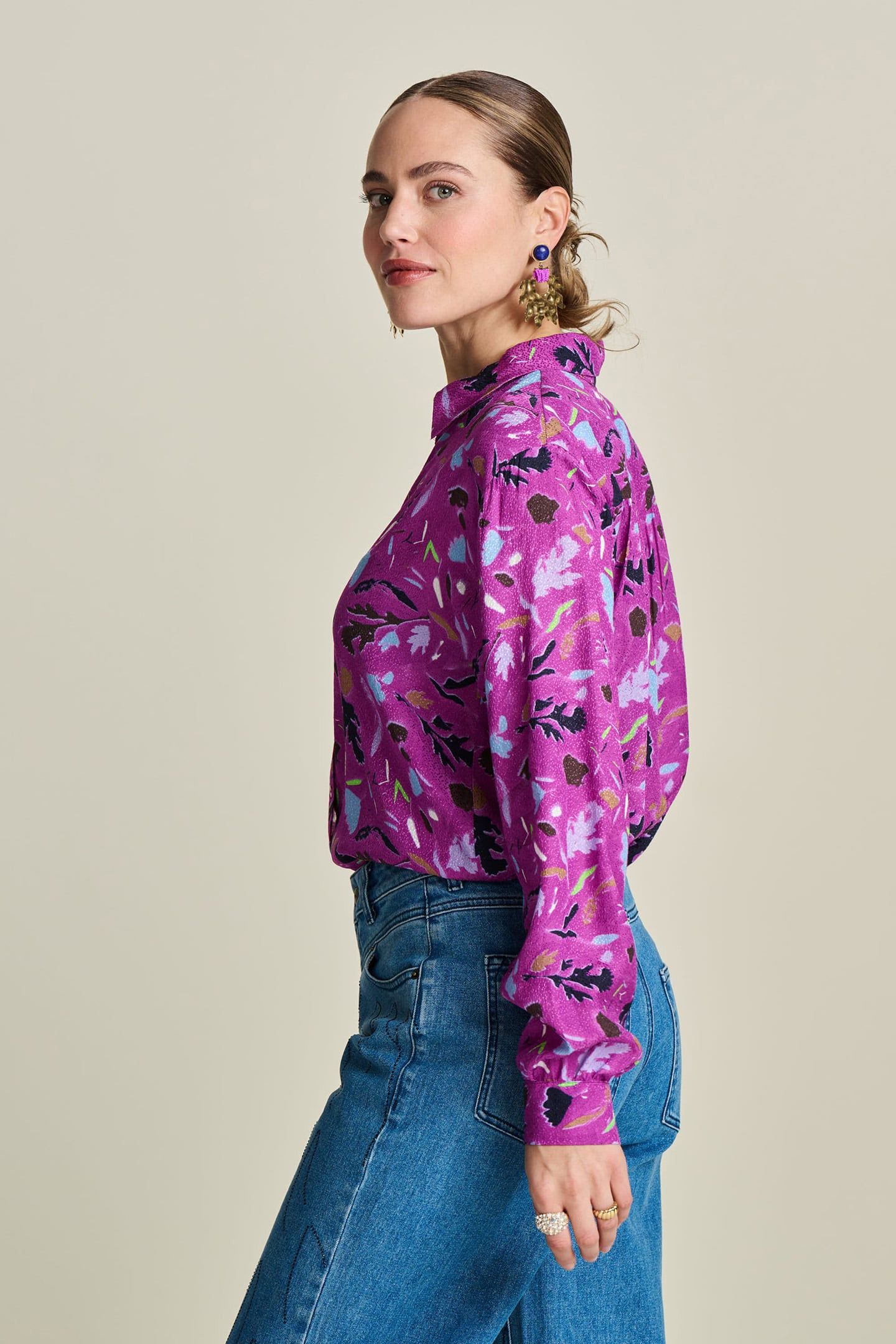 BLOUSE - MILLY FEATHERFEST CACTUS PINK 4