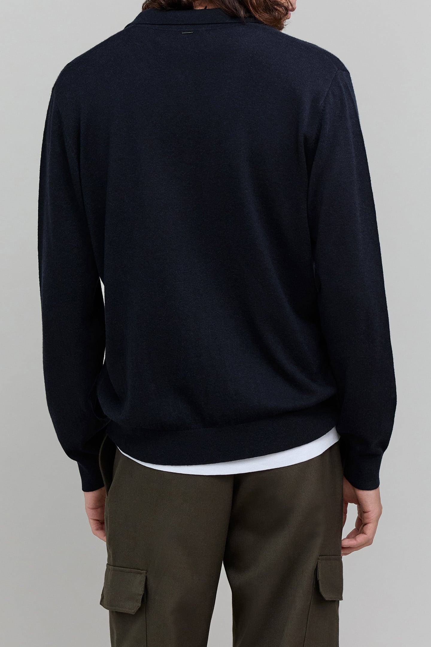 CHARCOAL KNIT ZIP-NECK POLO SHIRT 2