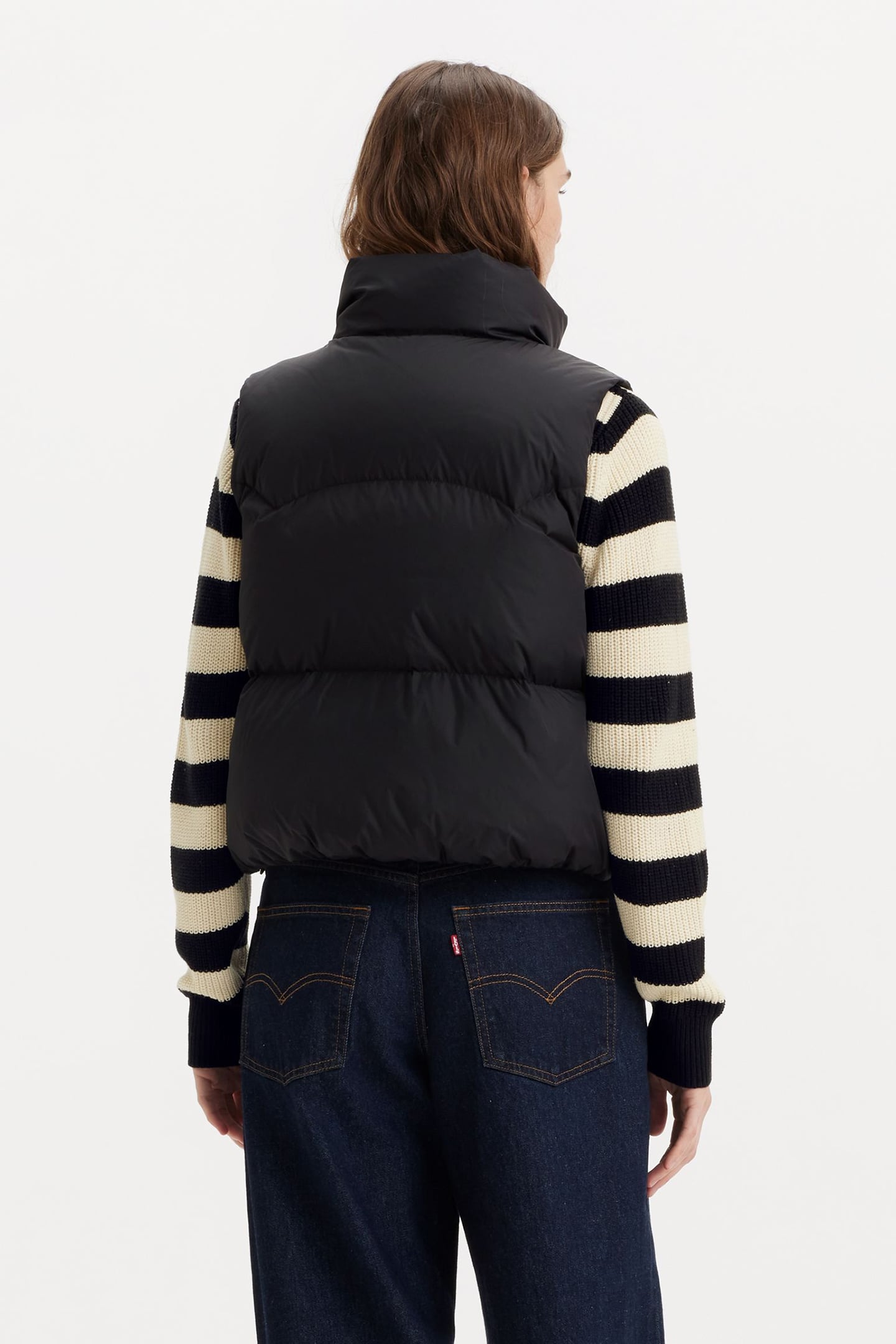 WESTERN BUBBLE PUFFER VEST IN CAVIAR 2