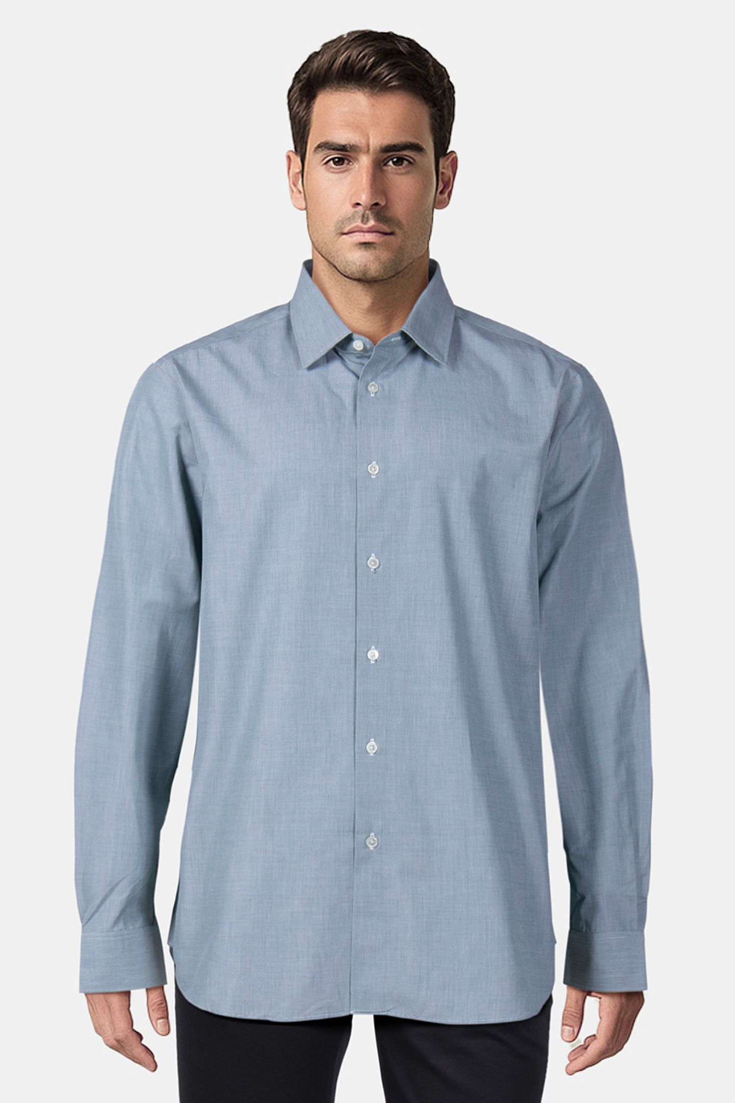 S/C TAILORED FIT SHIRT BOTTLE GREEN 1