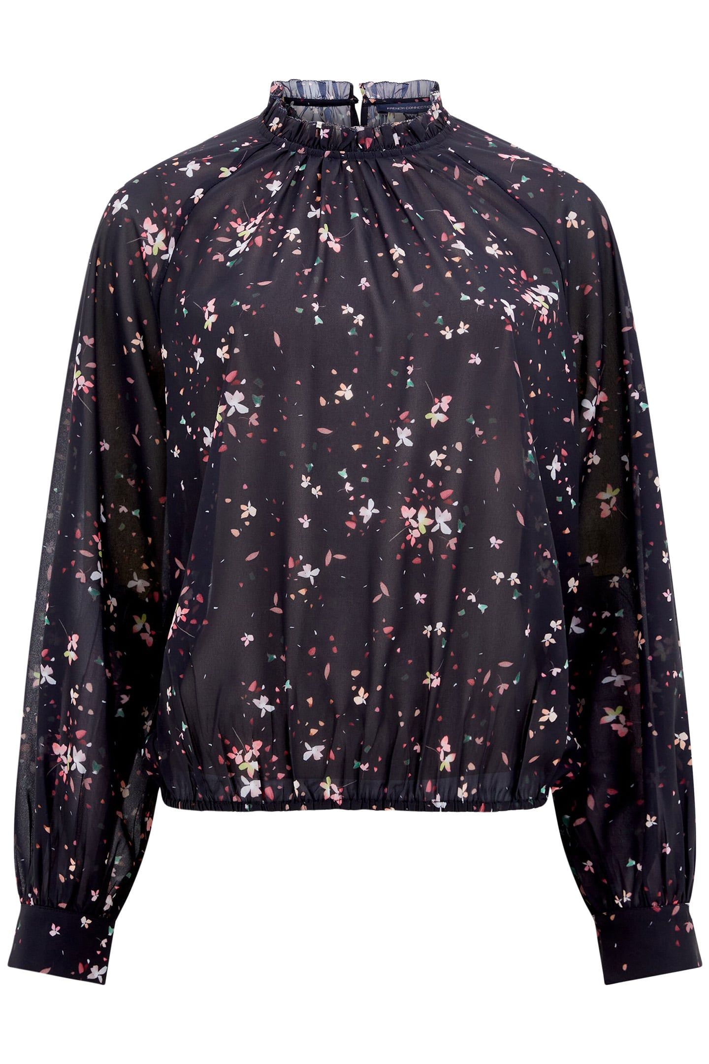 CARINA GEORGETTE HIGH NECK TOP BLACKOUT MULTI 3