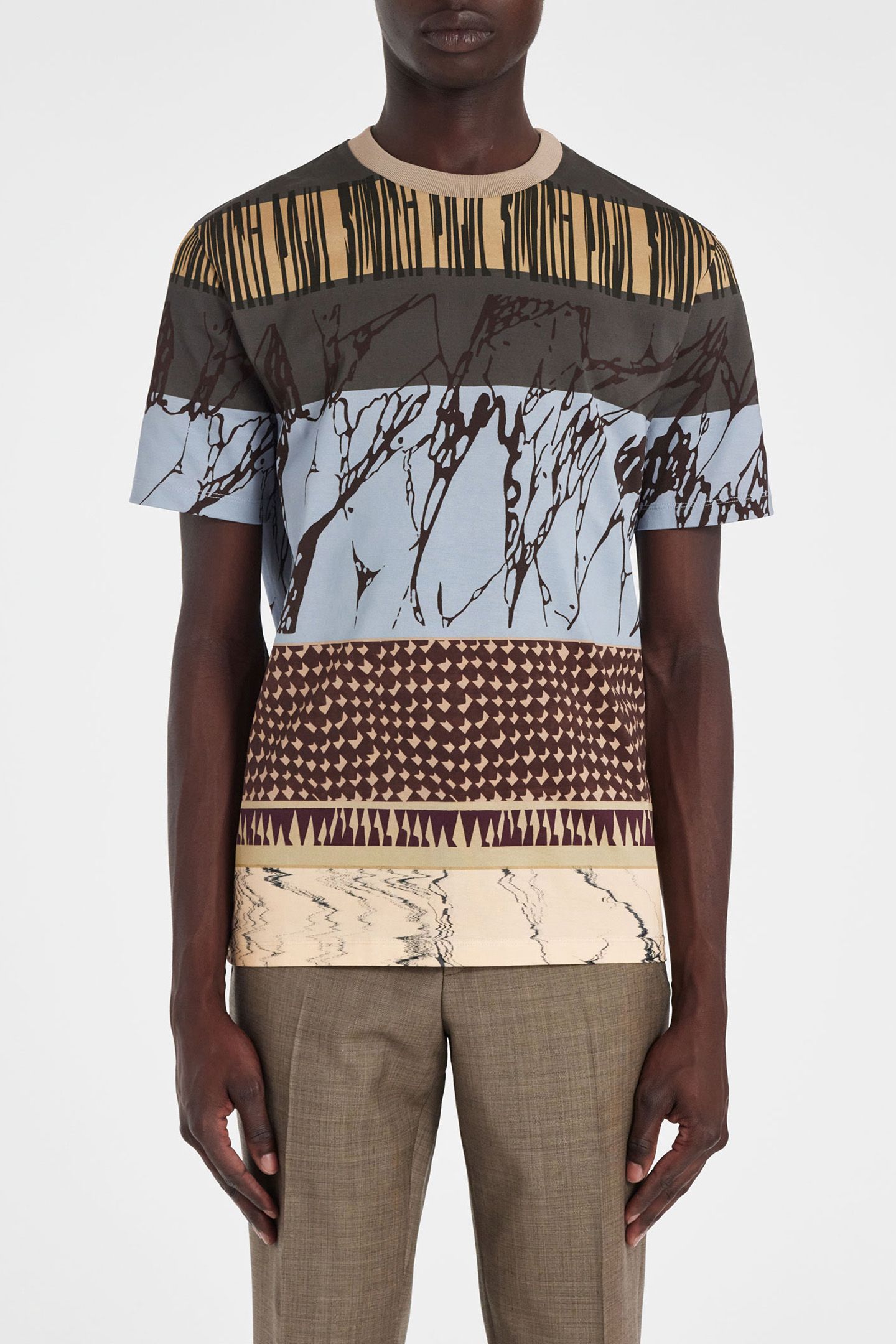 PRINTED TSHIRT LT GREYISH GREEN 1