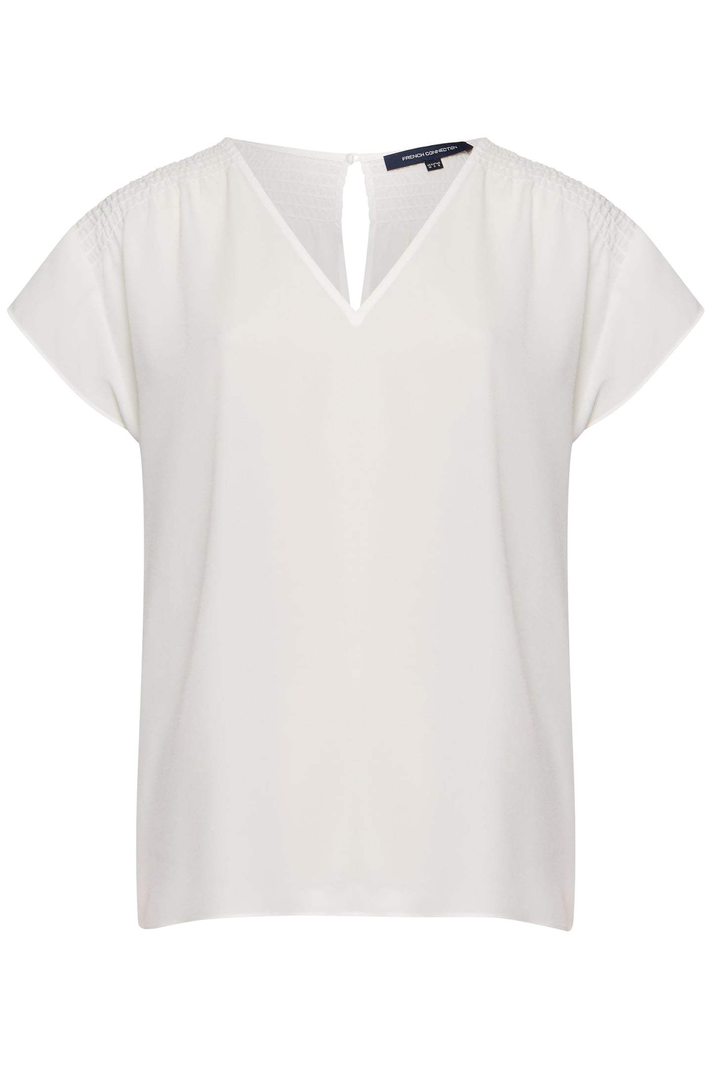 CREPE LIGHT V NK SHOULDER TOP SUMMER WHITE 4