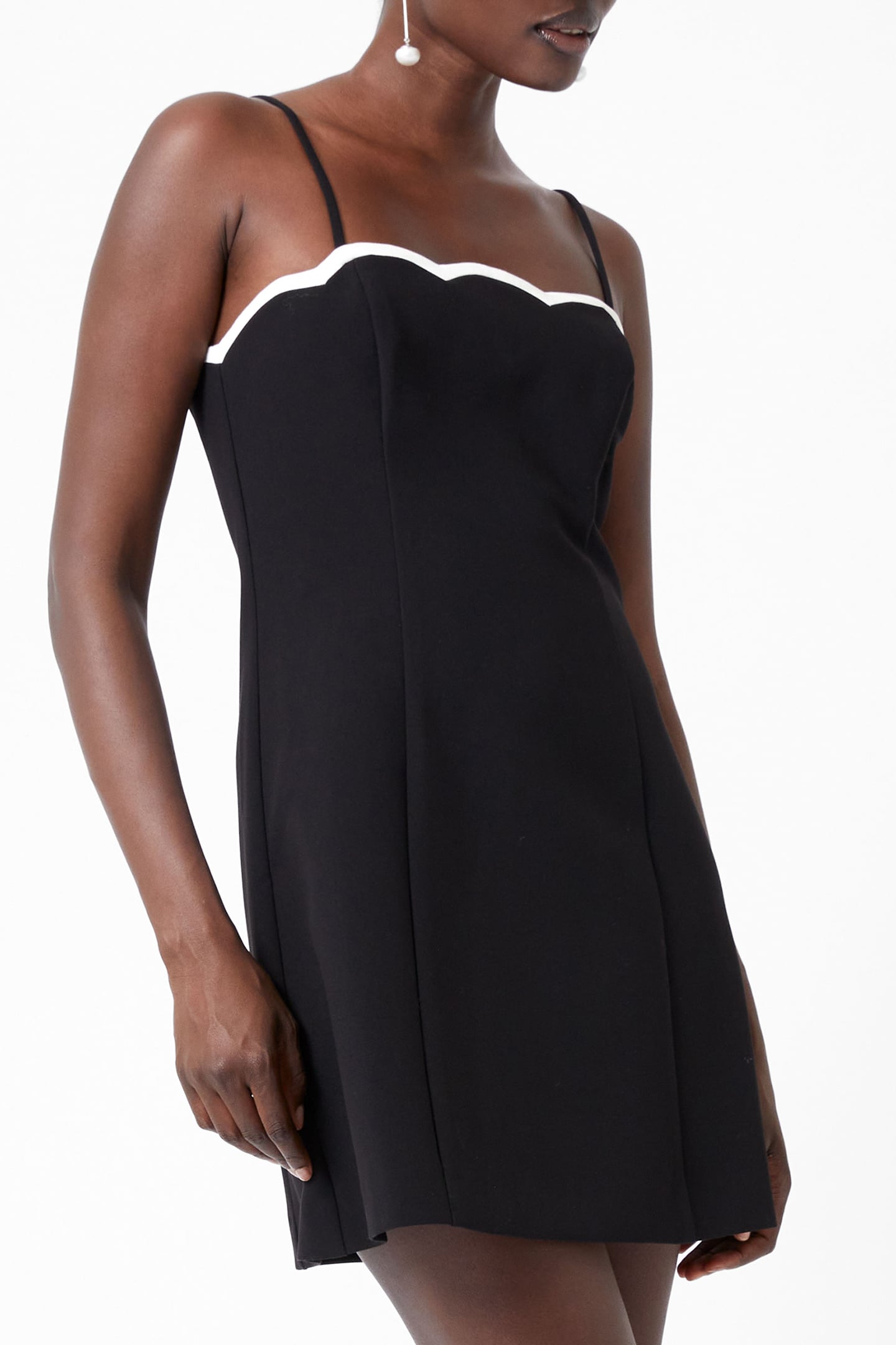 AZRA CONTRAST MINI DRESS BLACK/PORCELAIN CRM 3