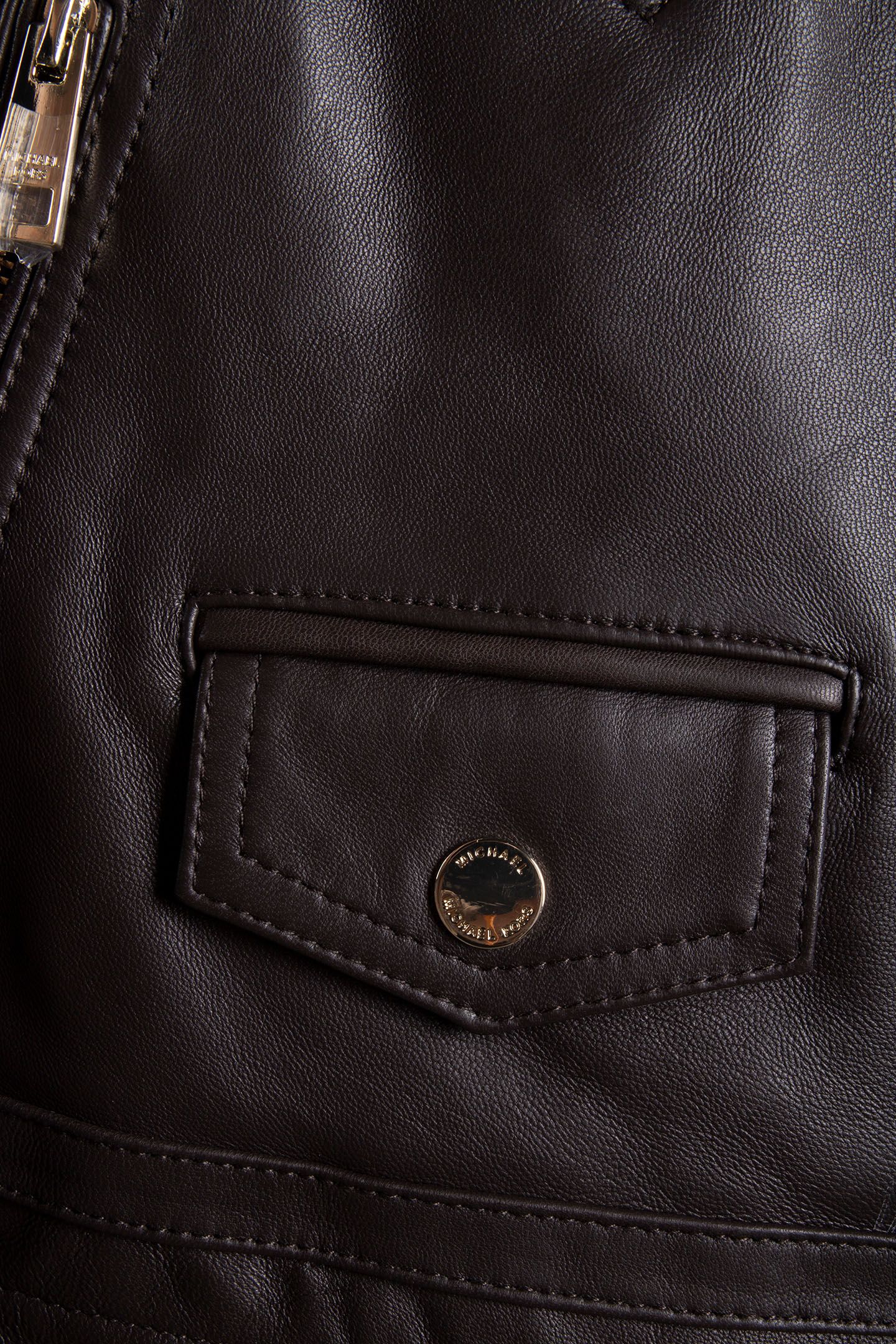 BIKER JACKET IN CHOCOLATE BROWN 5