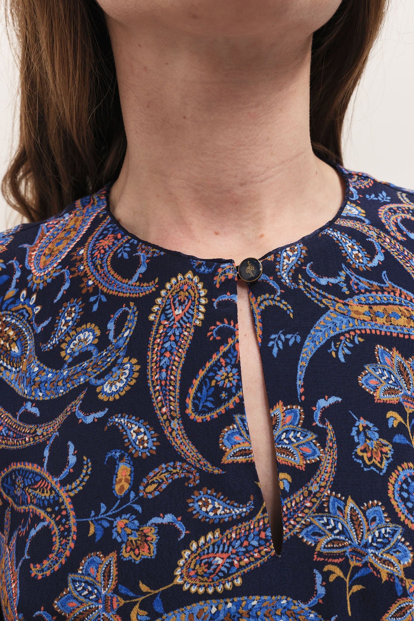 RIOMY - NAVY NEO CASHMERE PRINT DRESS 5