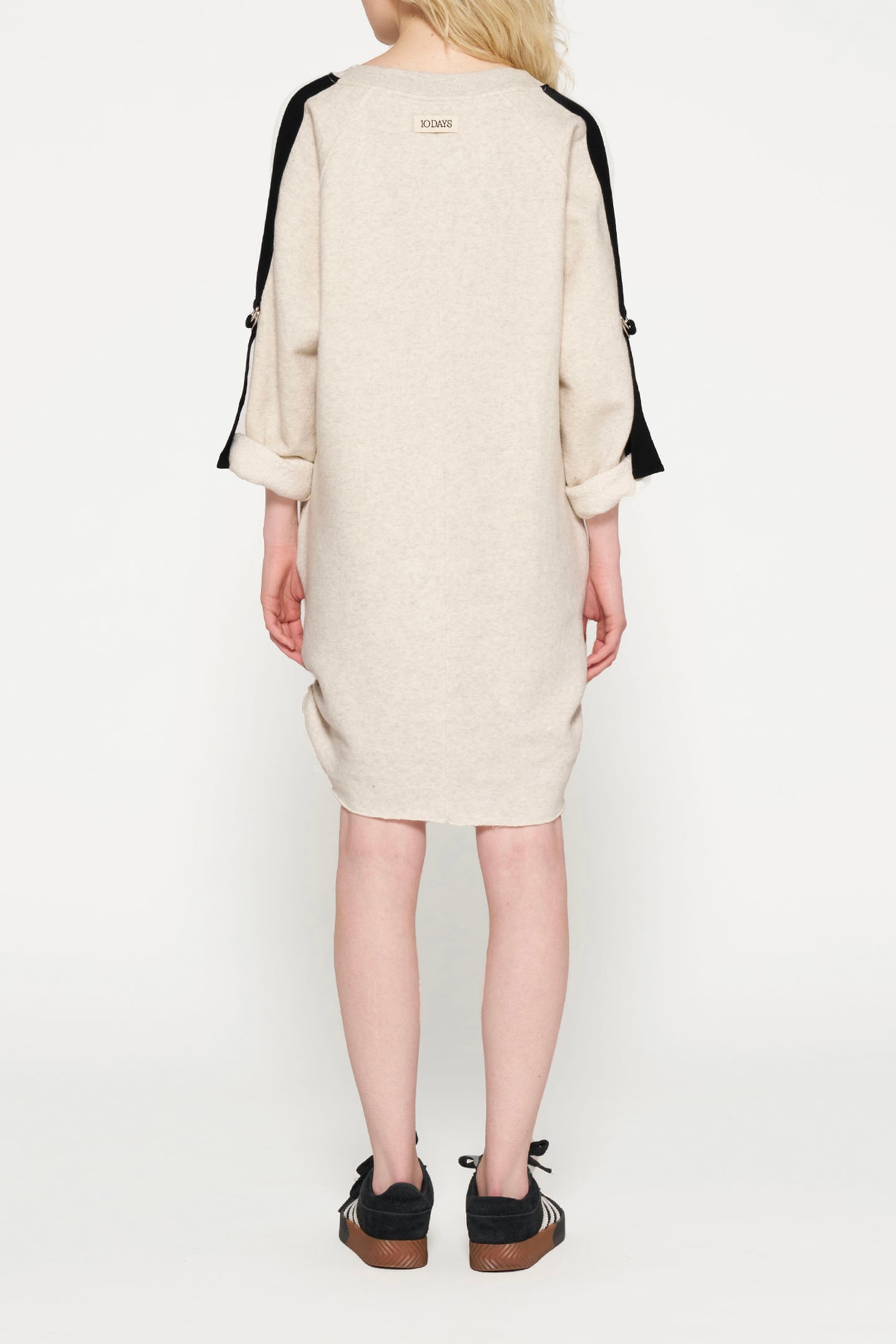 BELTED RAGLAN DRESS SOFT WHITE MELEE 3