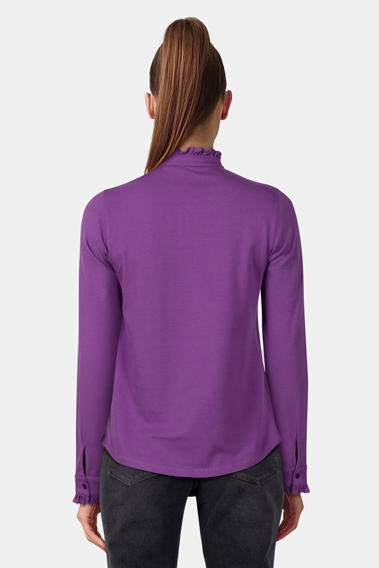 MOCK NECK SHIRT LS + FRILLS 2