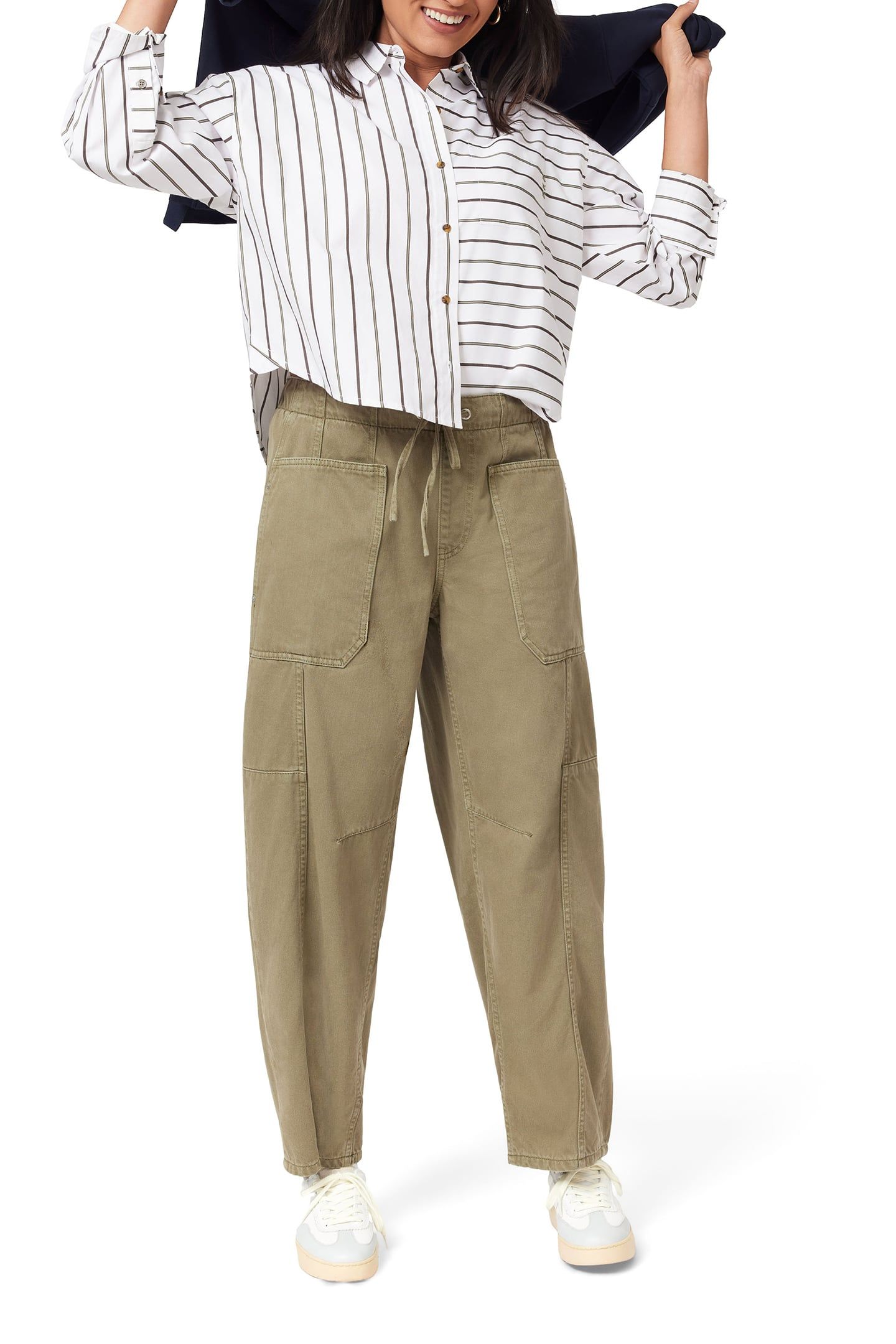 CROPPED BOYFRIEND SHIRT SUGAR SWIZZLE STRIPE 3