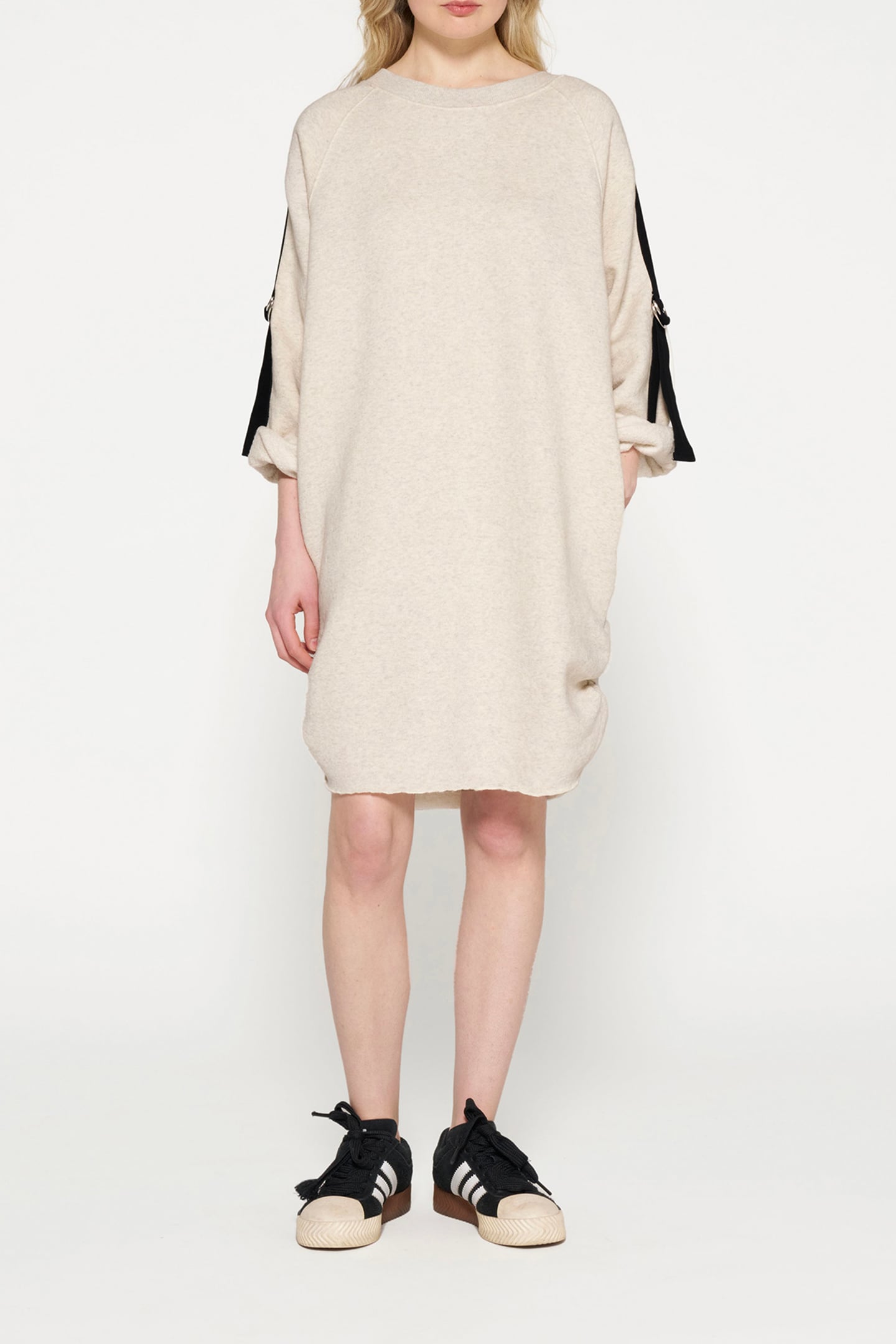 BELTED RAGLAN DRESS SOFT WHITE MELEE 2