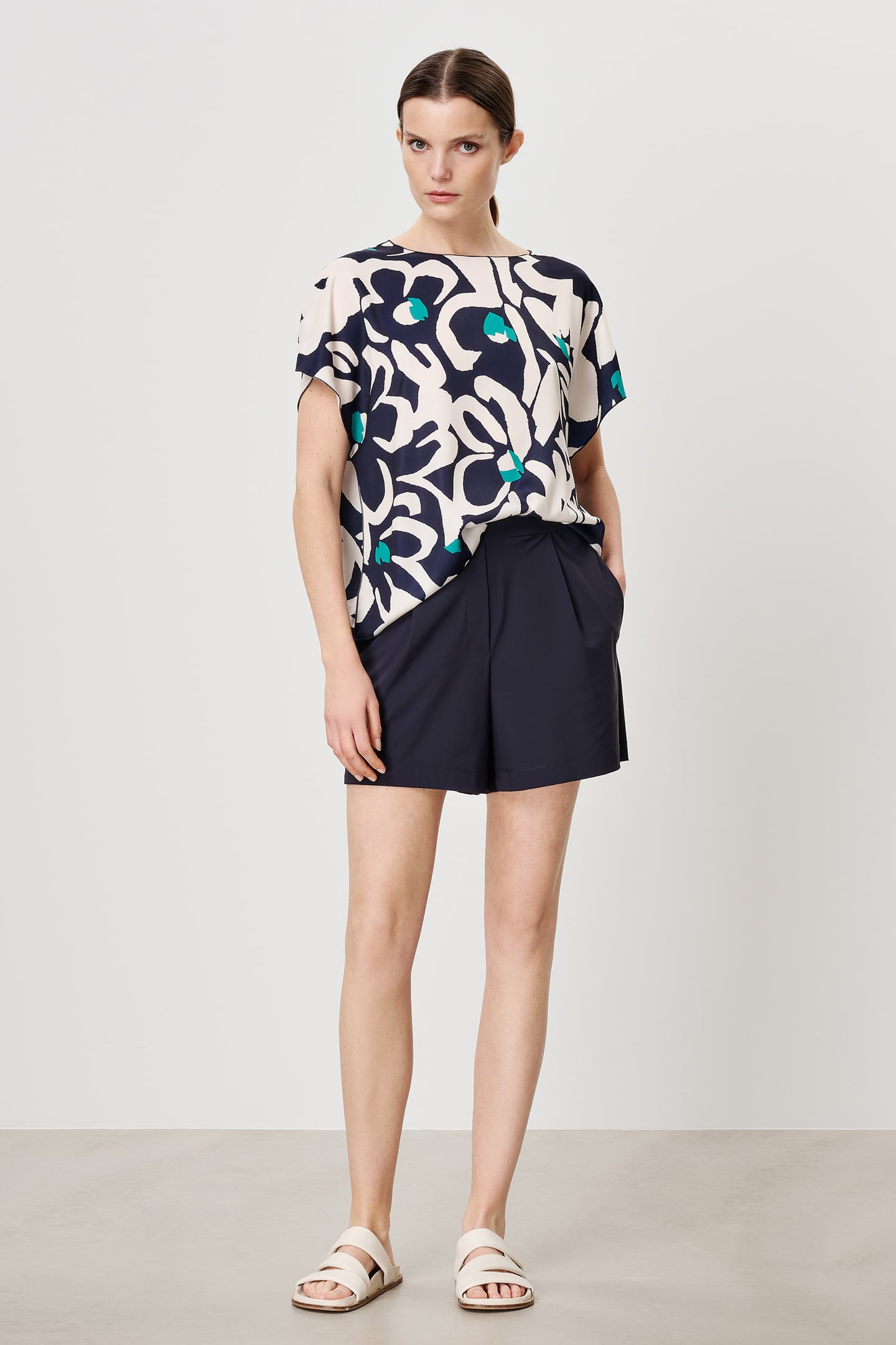 PRINTED ALBA TOP INK BLUE 3