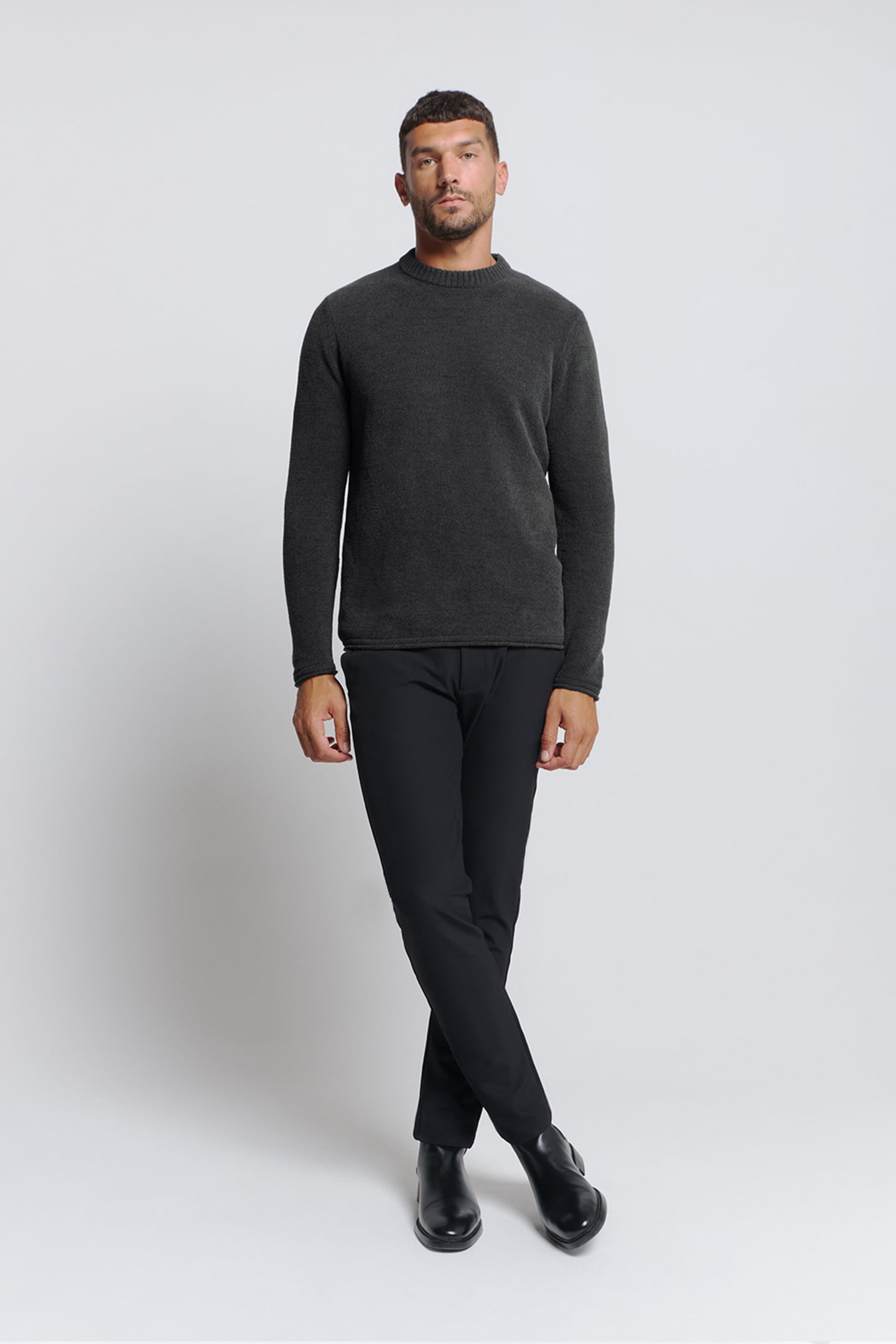 PULLOVER CREWNECK SUPER SOFT DARK GREY 3