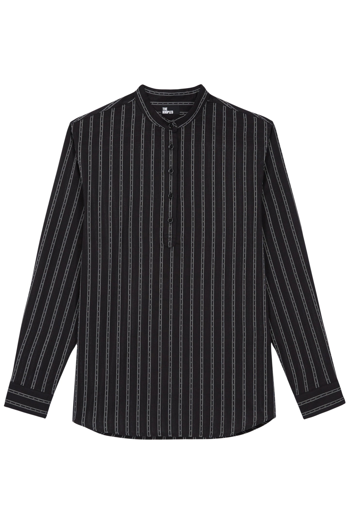 TUNISIAN COLLAR SHIRT BLACK 1