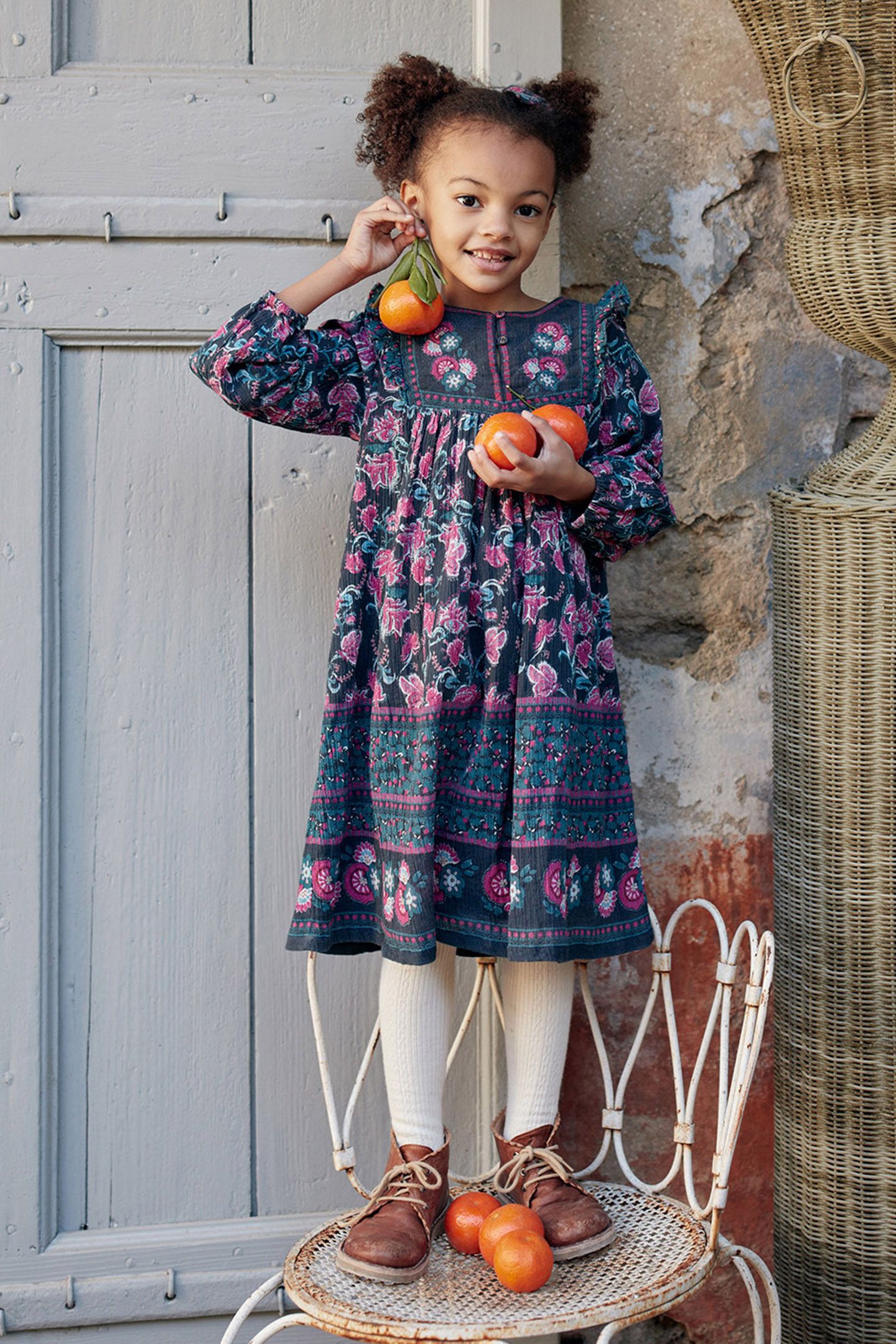 DRESS ZIRA CHARCOAL WILDFLOWERS 1