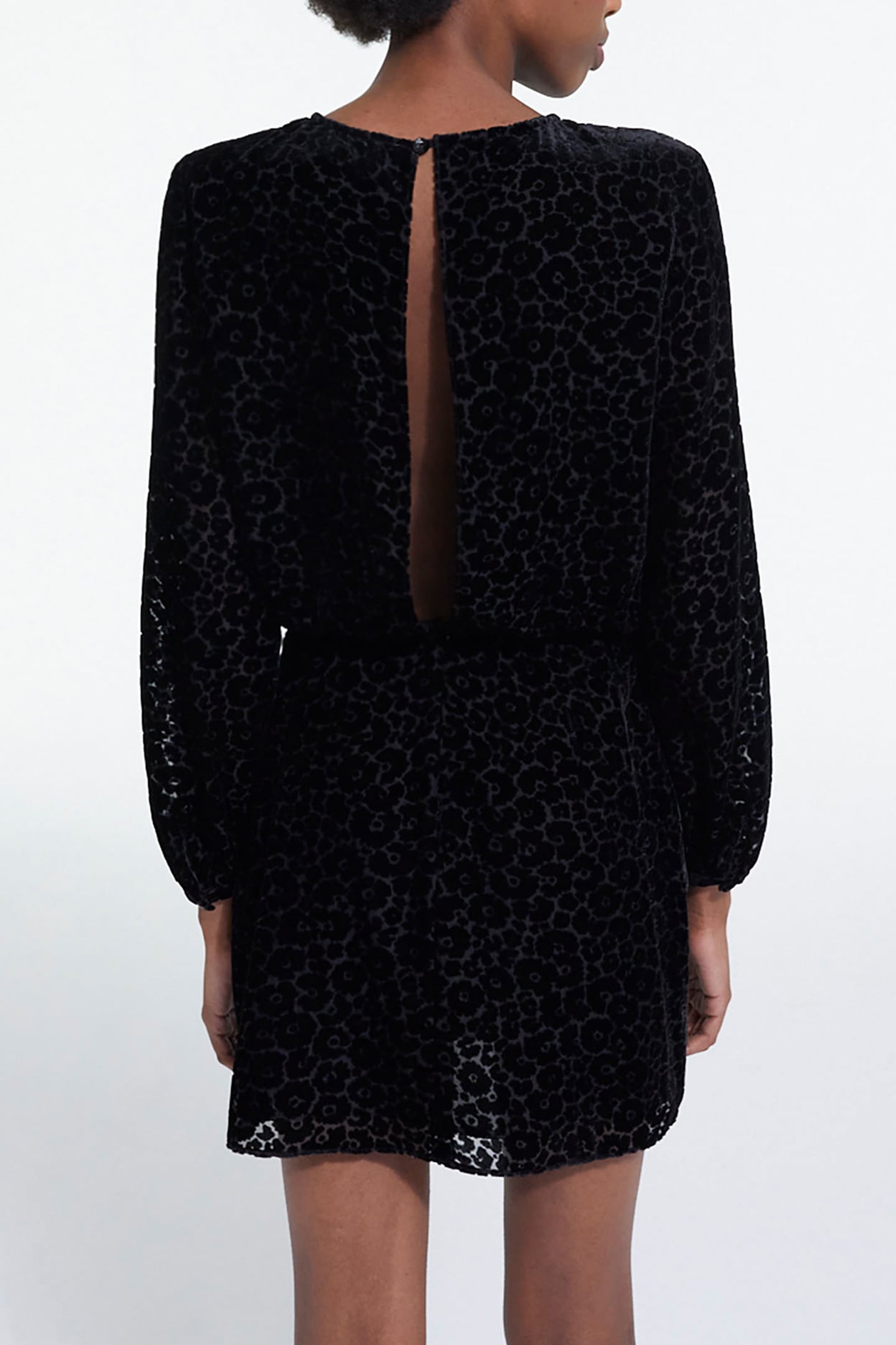 SHORT DRESS WITH PLUNGING NECKLINE BLACK 2
