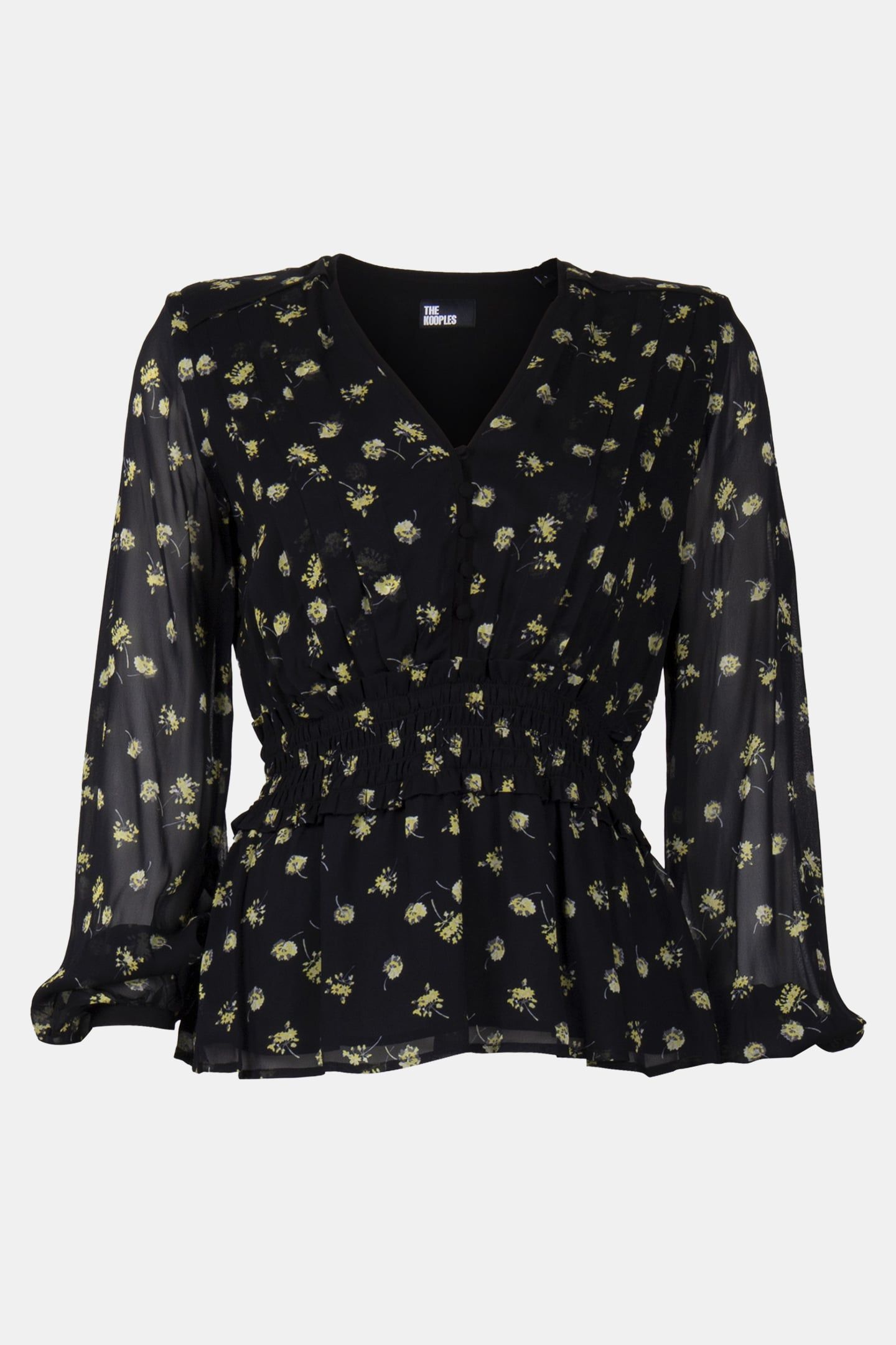 ML TOP TIGHTENED AT THE WAIST WITH BUTTONS BLACK/YELLOW 3