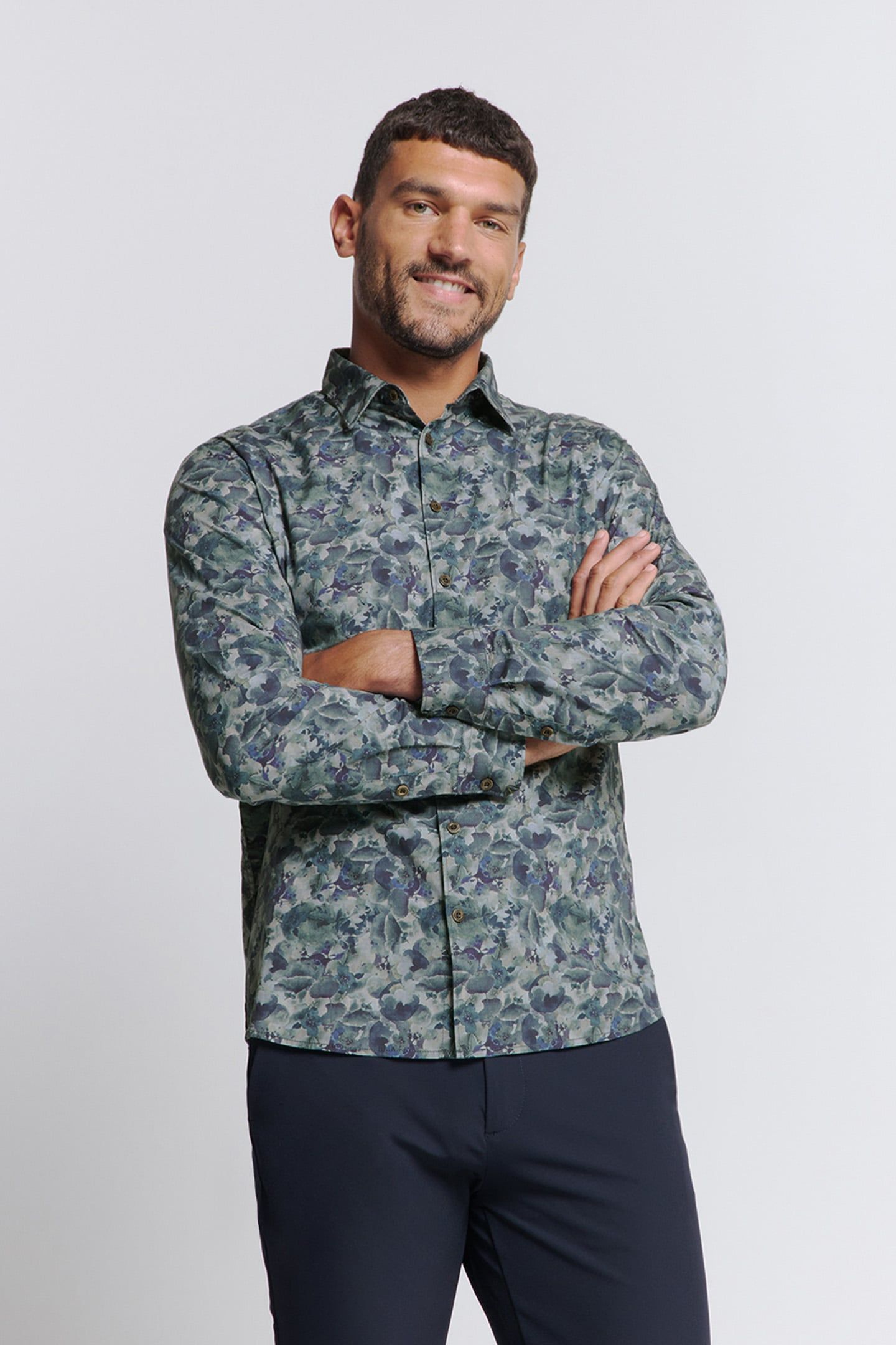 SHIRT STRETCH ALLOVER PRINTED BLUEBERRY 1