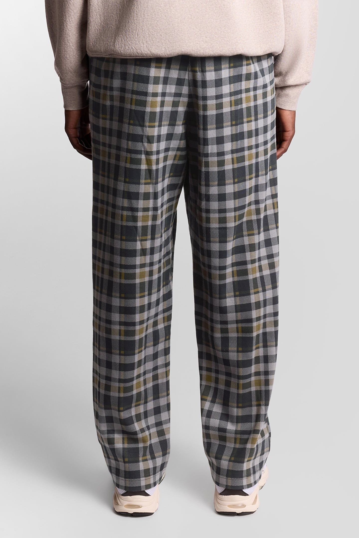 LOUNGEWEAR JERSEY CHECK PANT OLIVE 2
