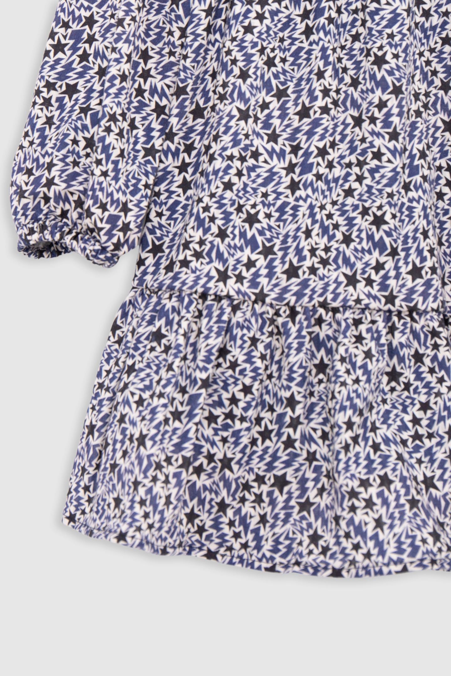 GIRL’S ECRU ORGANIC COTTON LIGHTNING-STARS PRINT DRESS 3