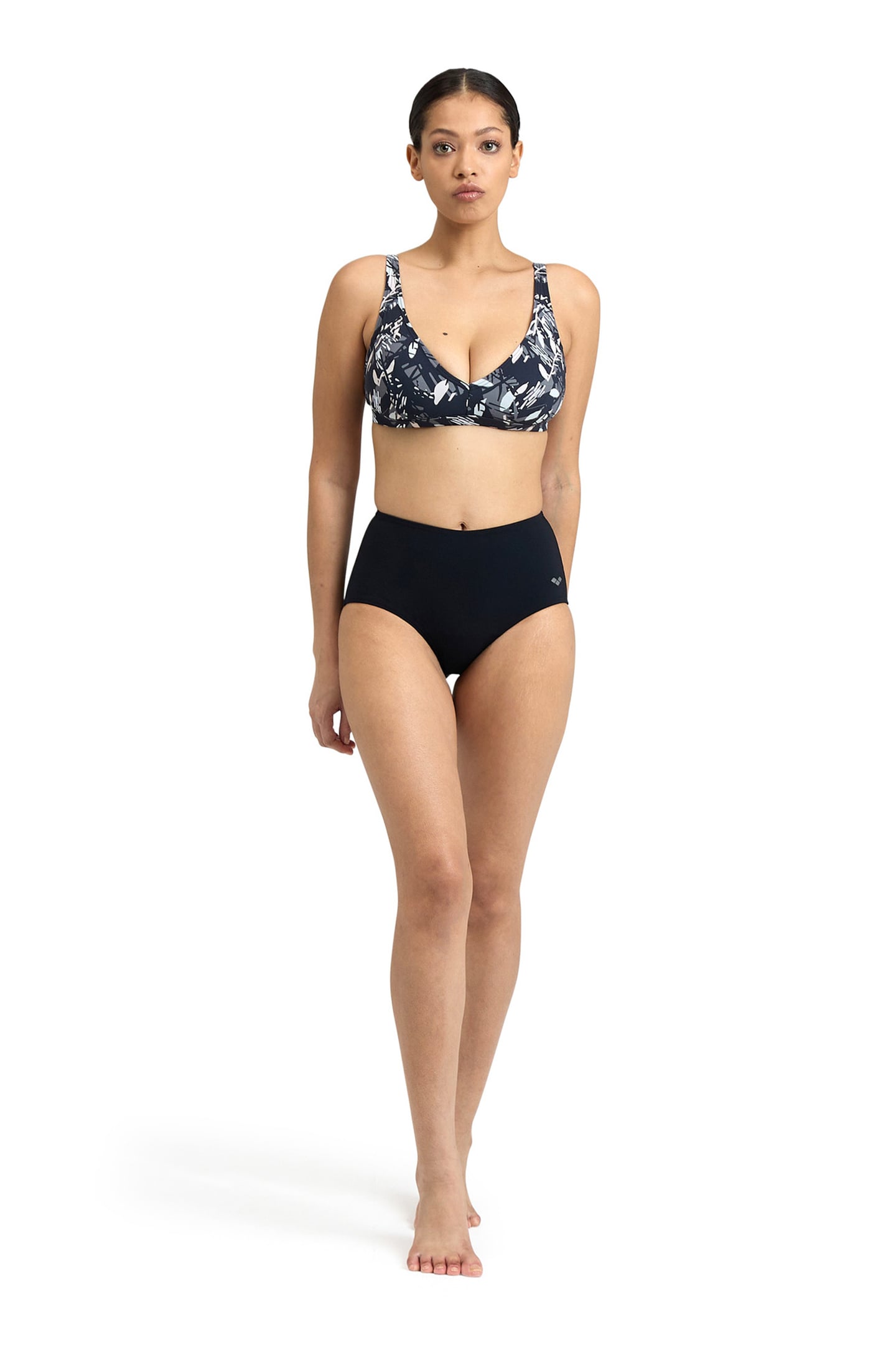 WOMEN'S BODYLIFT SWIMSUIT FRANCY TWO PI BLACK WHITE MULTI 3