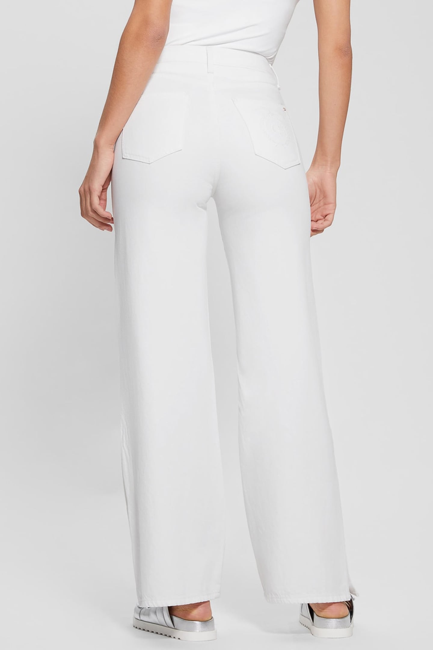 GUESS ECO PAZ WIDE LEG PURE WHITE 2
