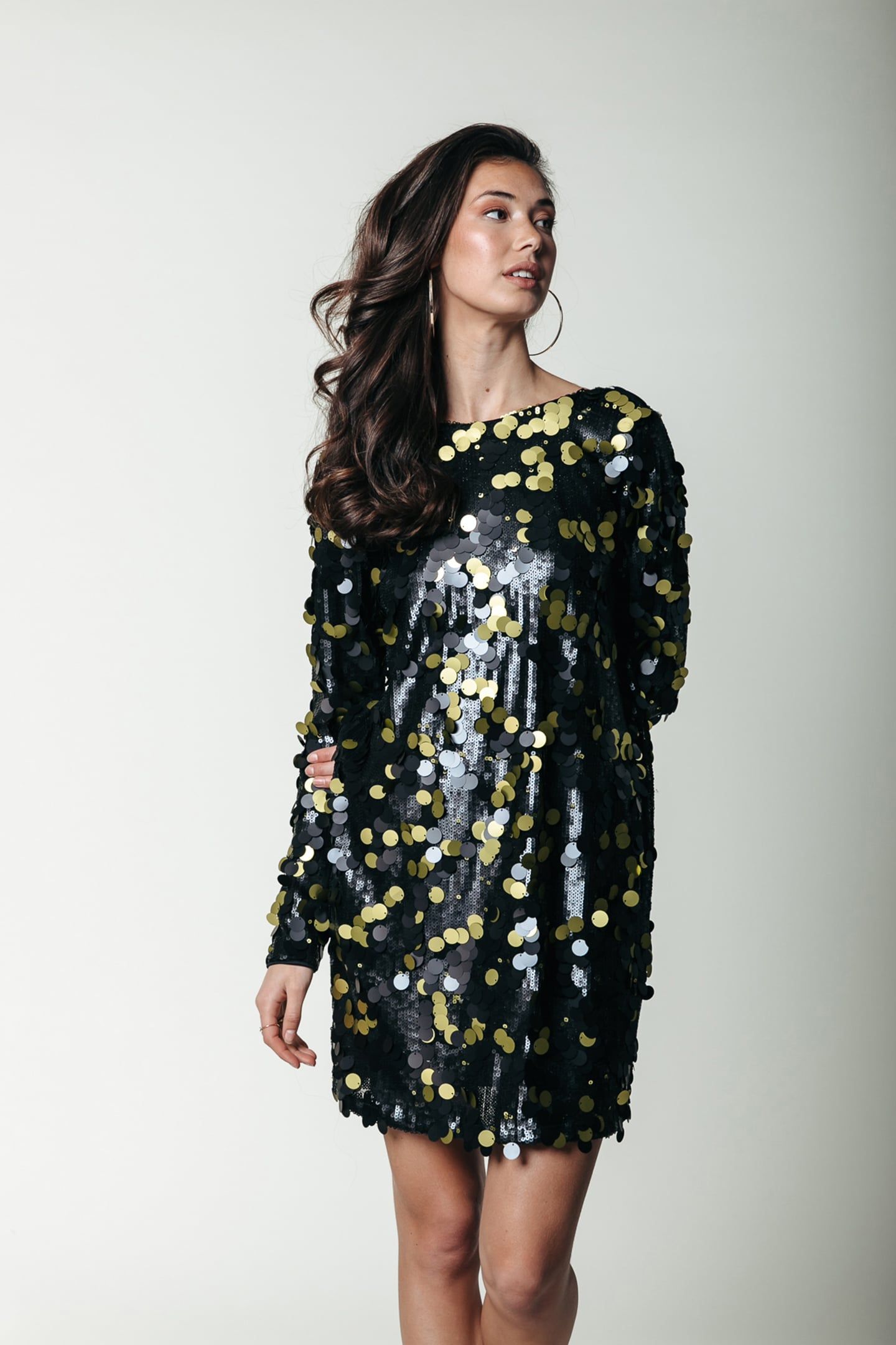 TINA SEQUINS STRAIGHT DRESS LIME 3
