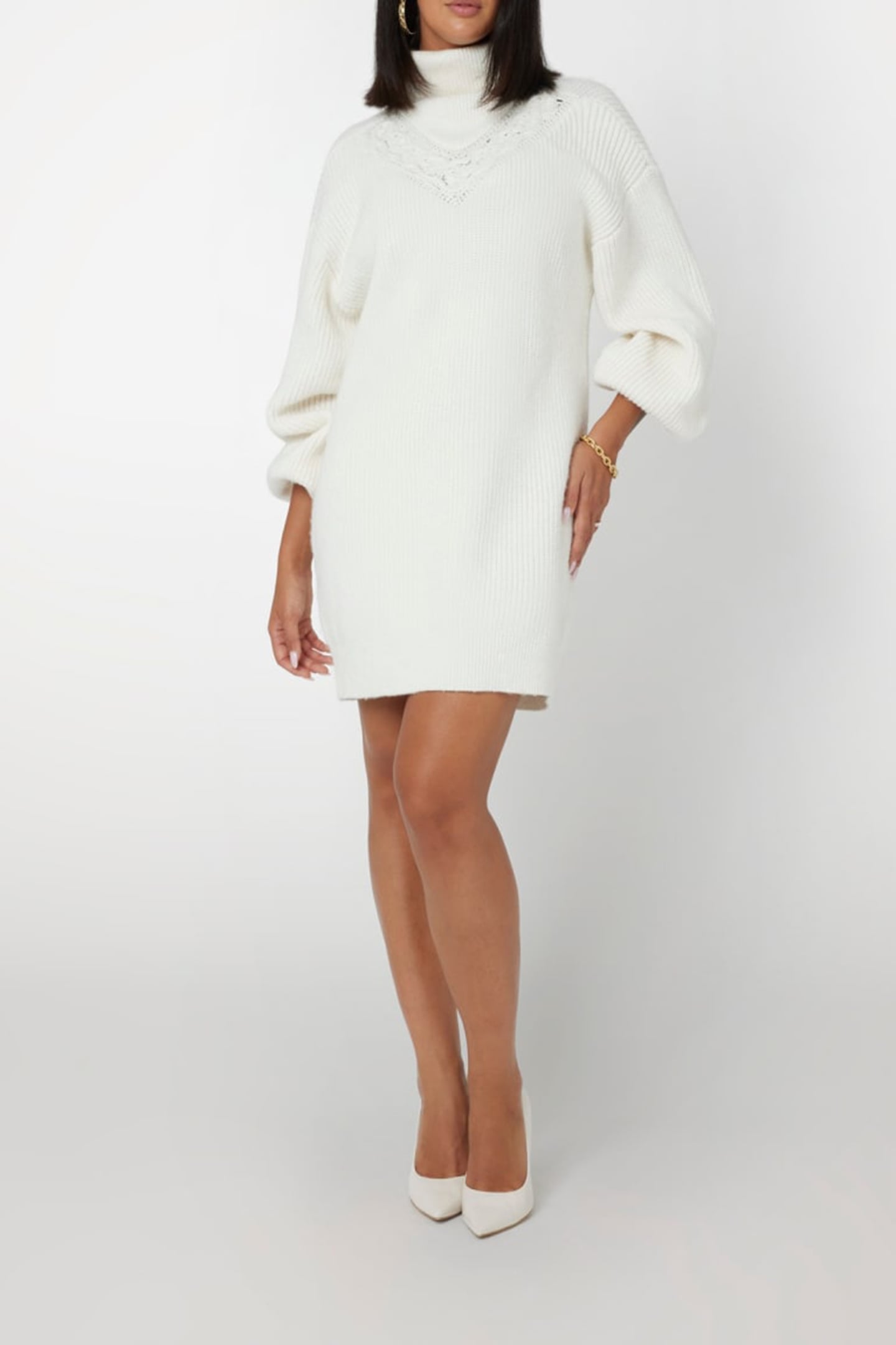GUESS ECO LS TURTLENECK KATIE DOVE WHITE 6