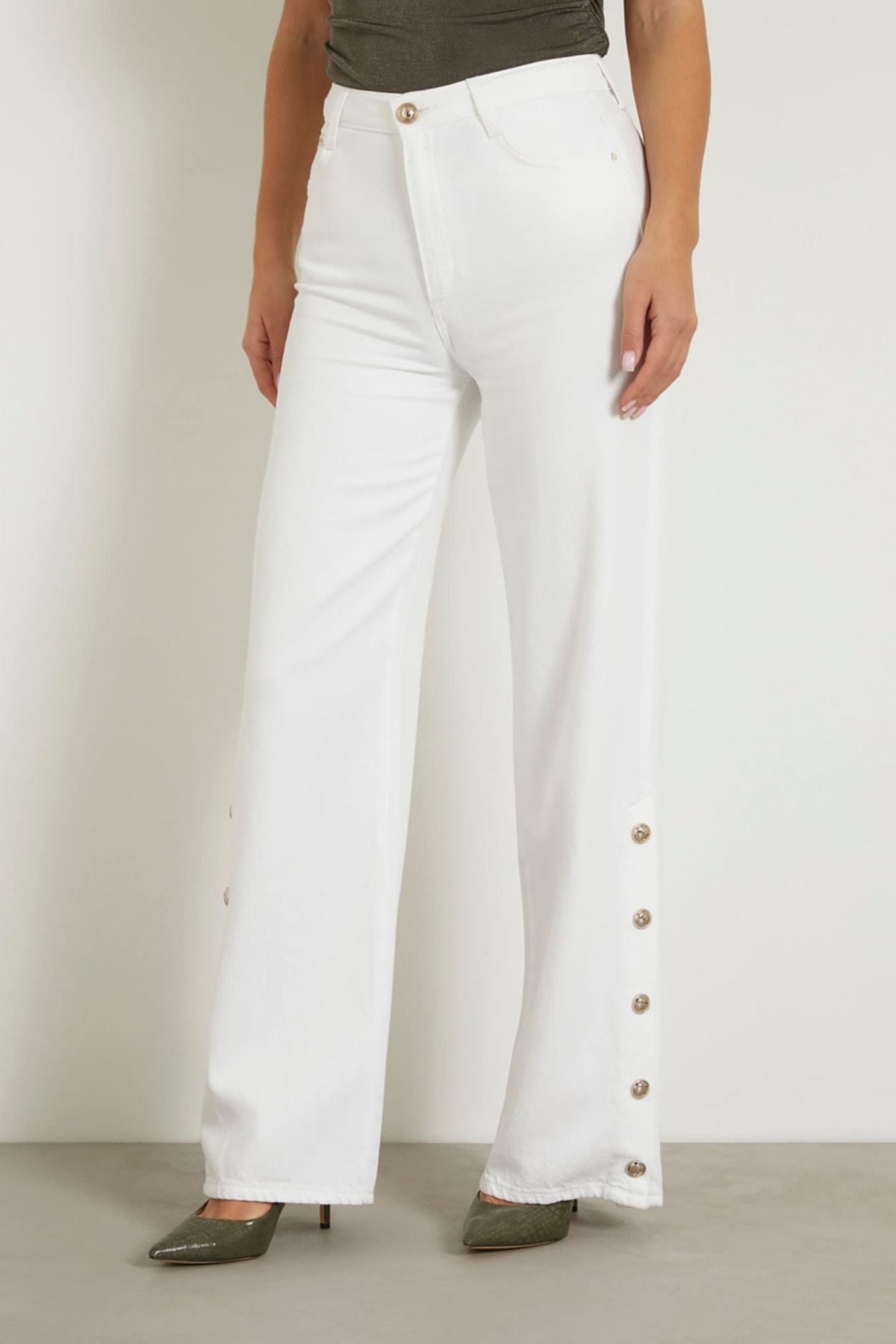 GUESS ECO PAZ WIDE LEG PURE WHITE 5